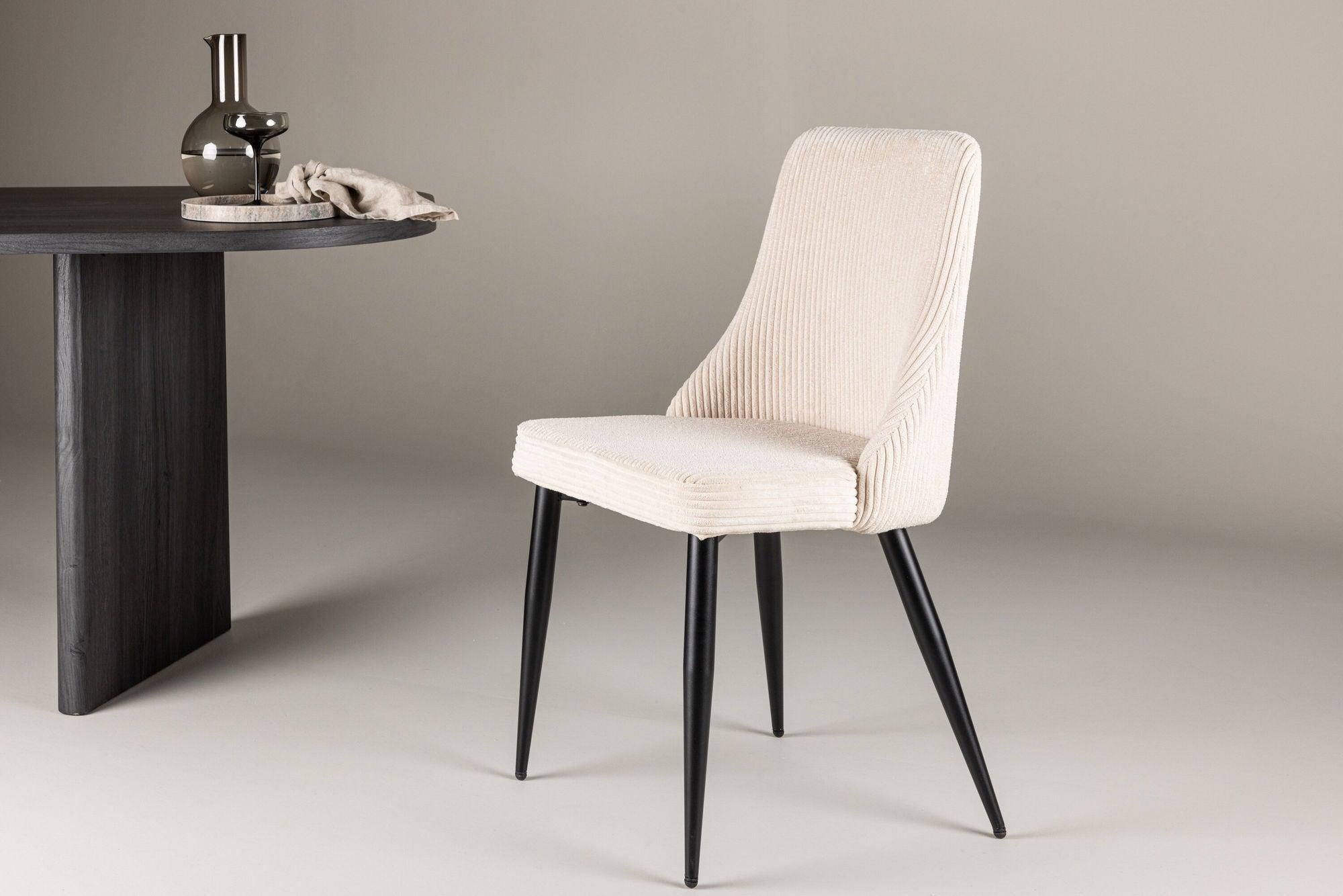 2er-Set Stühle Leone aus Kord - Beige-Polsterstühle-Venture Home-le canapé