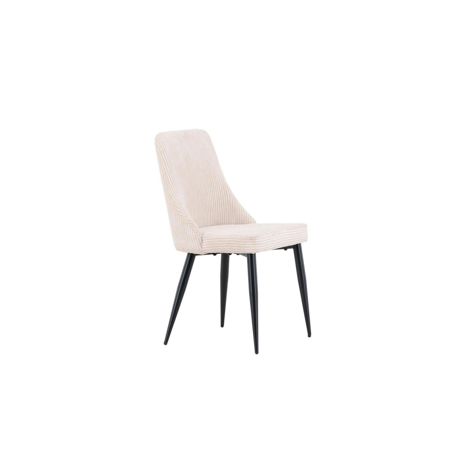 2er-Set Stühle Leone aus Kord - Beige-Polsterstühle-Venture Home-le canapé