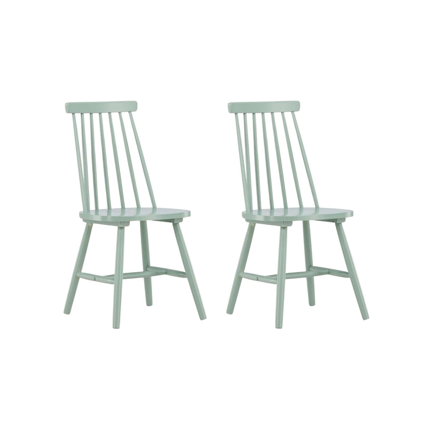 2er-Set Stühle Lönneberga aus Gummibaumholz - Grün-Holzstühle-Venture Home-le canapé