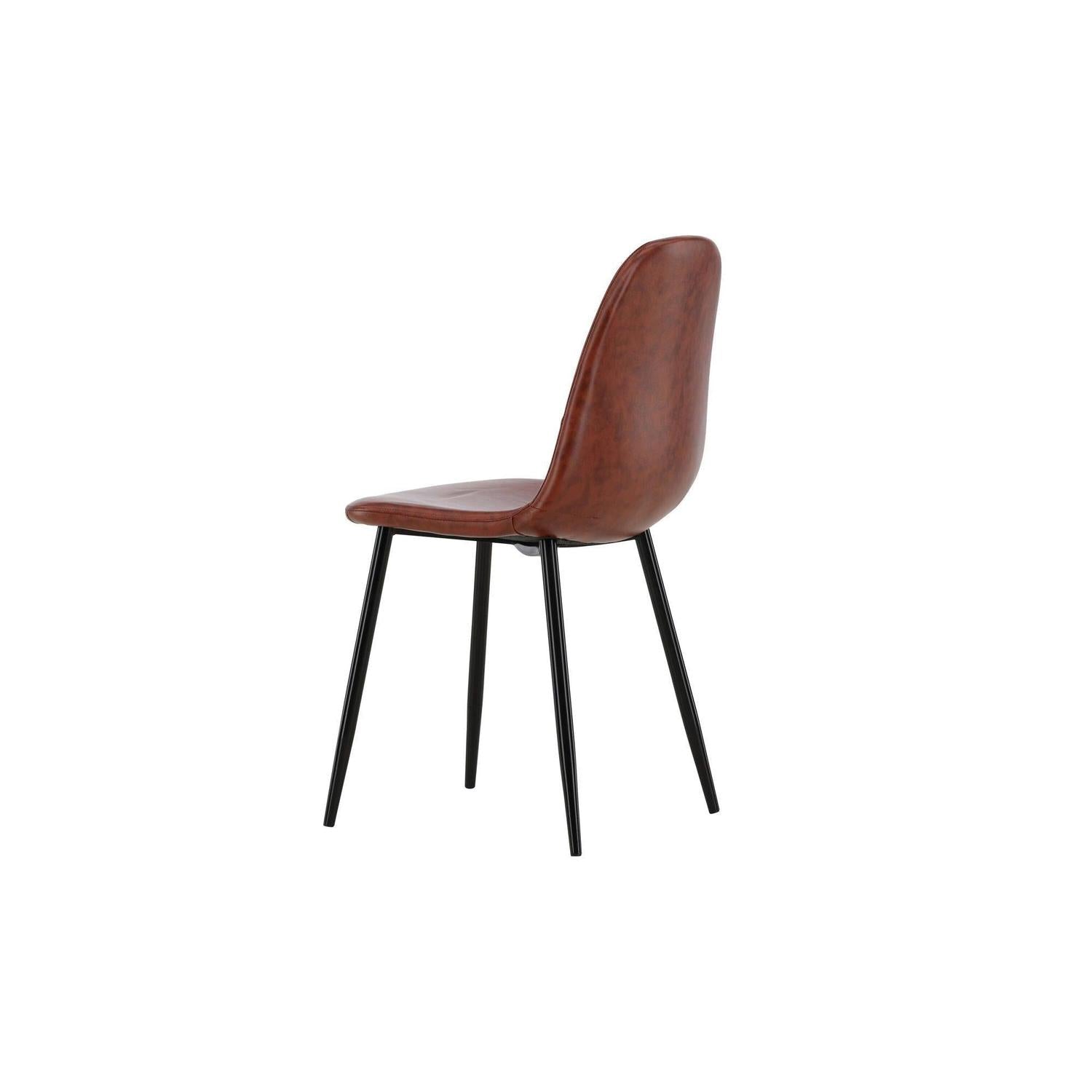 2er-Set Stühle Polar Matstol - Braunes Kunstleder / Schwarz-Esszimmerstuhl-Venture Home-le canapé