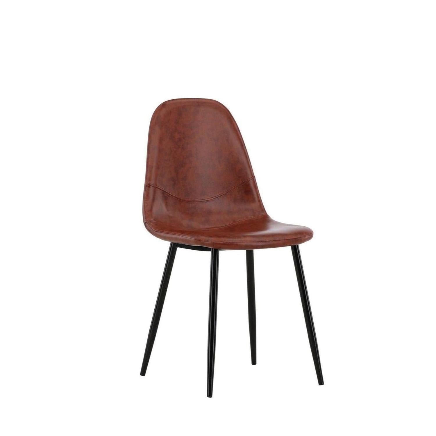 2er-Set Stühle Polar Matstol - Braunes Kunstleder / Schwarz-Esszimmerstuhl-Venture Home-le canapé