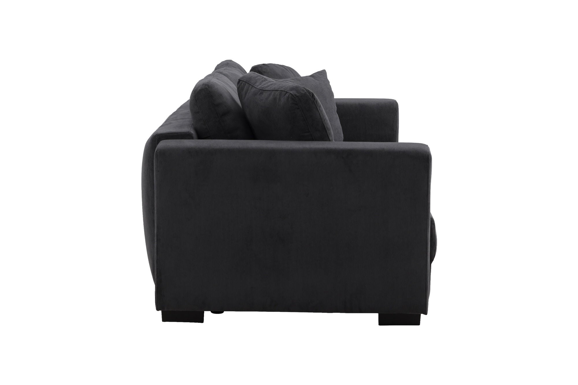 3-Sitzer Sofa Bellmann aus Cord - Dunkelgrau-3-Sitzer Sofas-Venture Home-le canapé