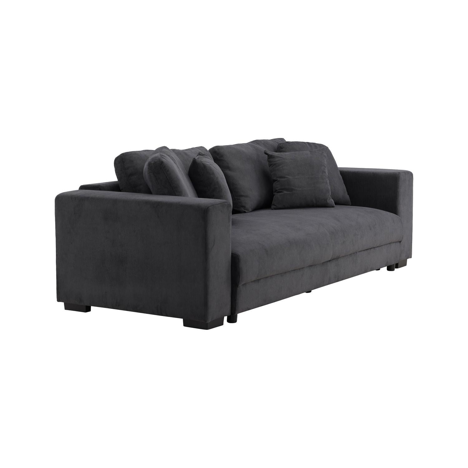 3-Sitzer Sofa Bellmann aus Cord - Dunkelgrau-3-Sitzer Sofas-Venture Home-le canapé