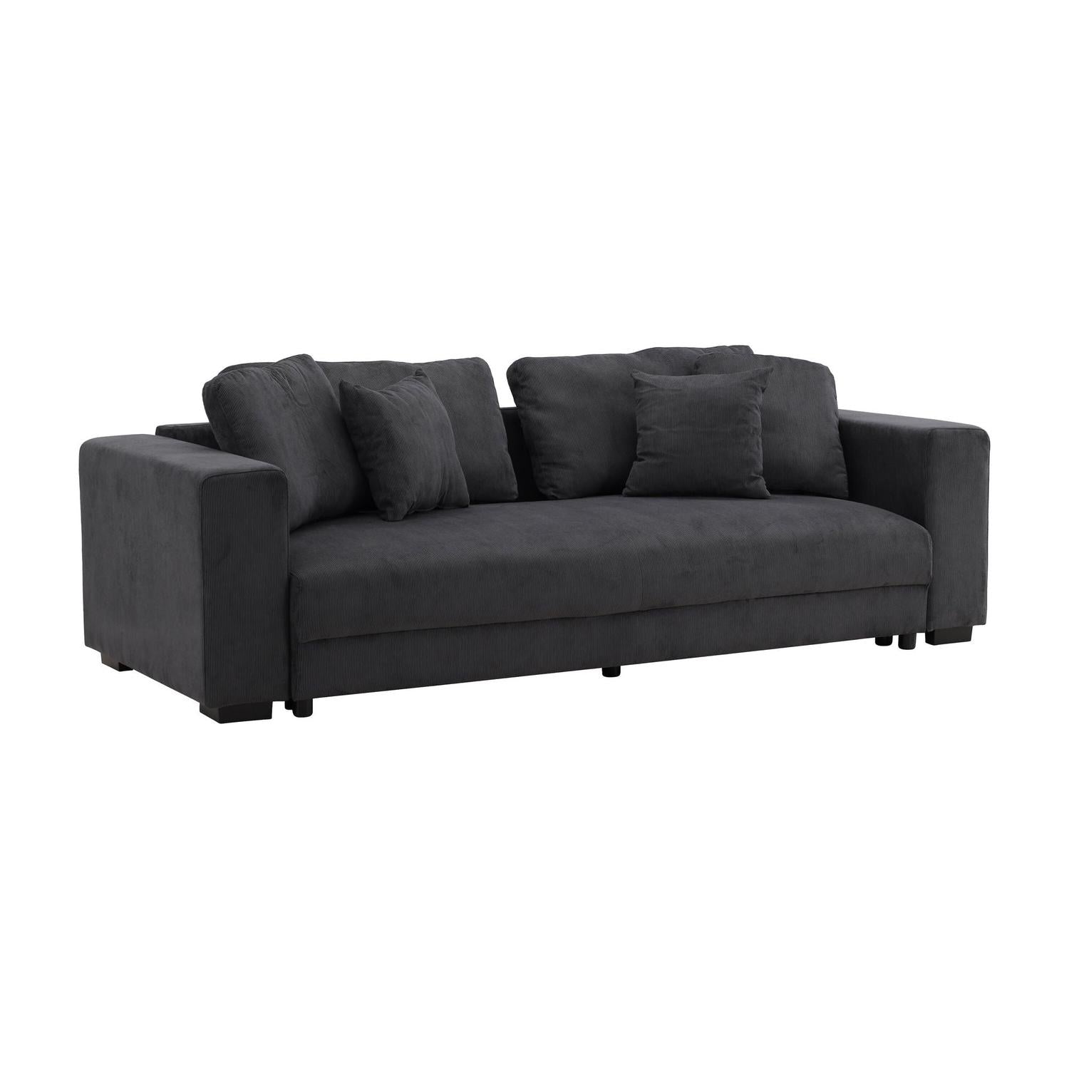 3-Sitzer Sofa Bellmann aus Cord - Dunkelgrau-3-Sitzer Sofas-Venture Home-le canapé