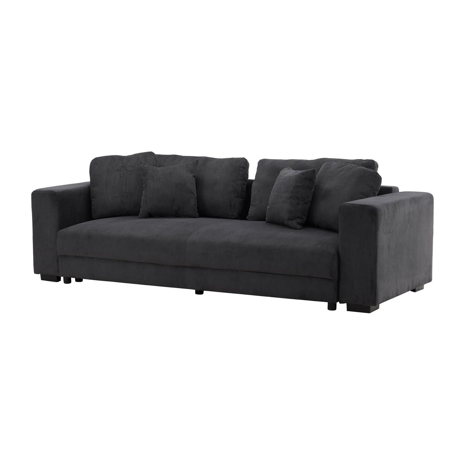 3-Sitzer Sofa Bellmann aus Cord - Dunkelgrau-3-Sitzer Sofas-Venture Home-le canapé