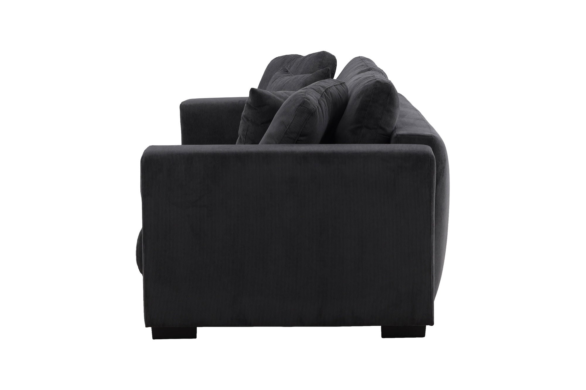 3-Sitzer Sofa Bellmann aus Cord - Dunkelgrau-3-Sitzer Sofas-Venture Home-le canapé