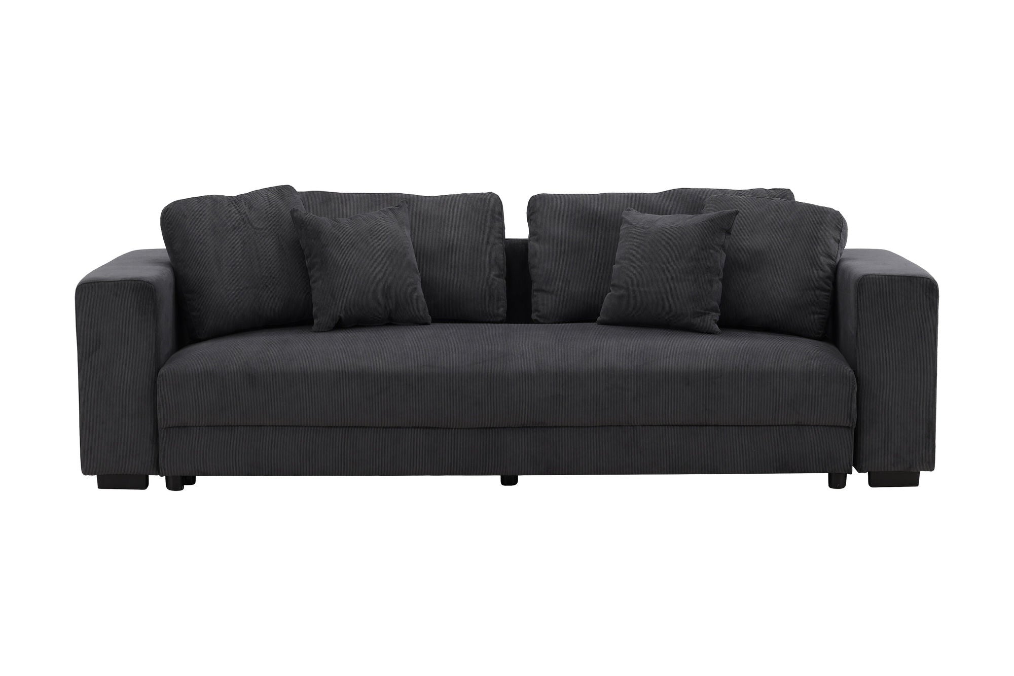 3-Sitzer Sofa Bellmann aus Cord - Dunkelgrau-3-Sitzer Sofas-Venture Home-le canapé