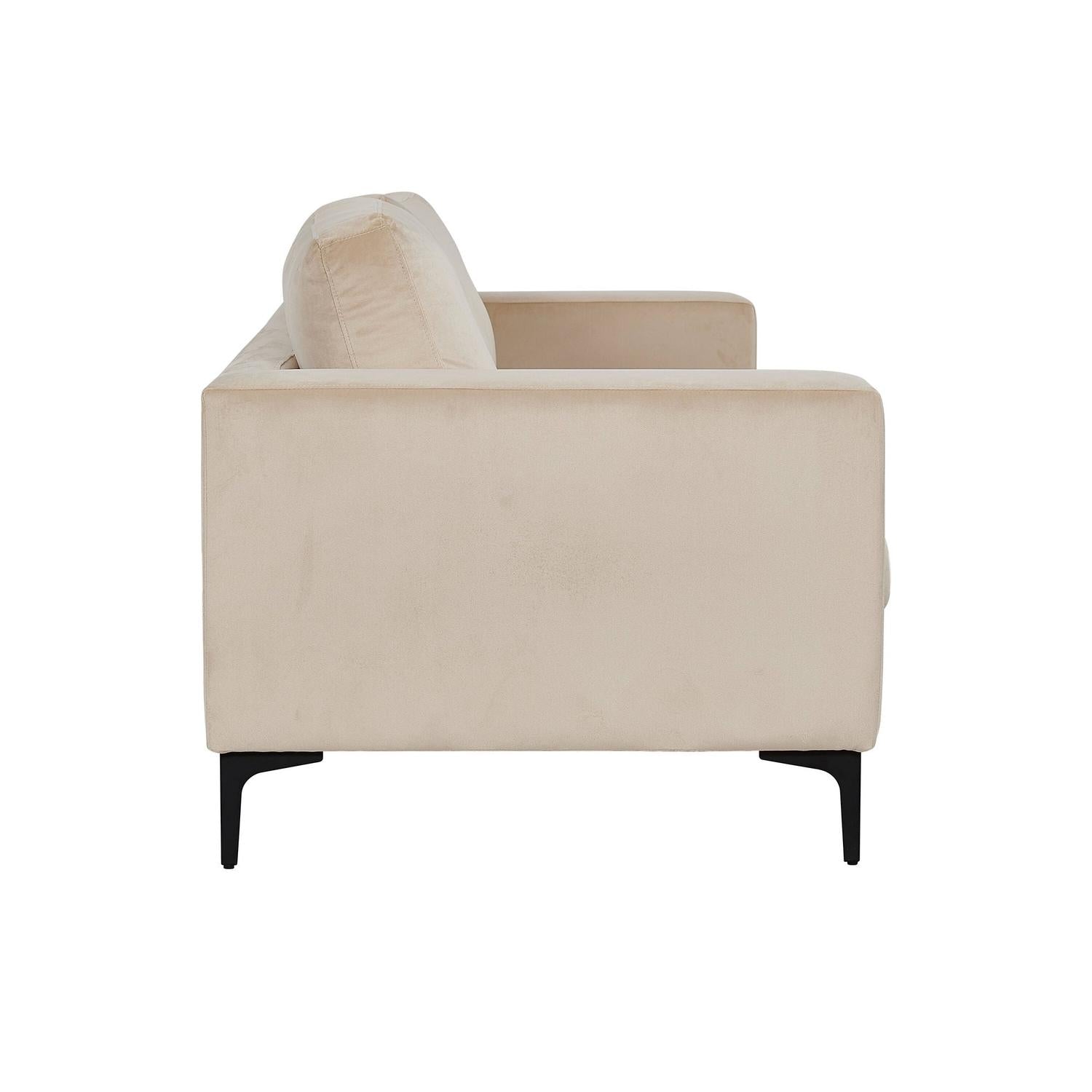 3-Sitzer Sofa Bolero aus Samt - Beige-3-Sitzer Sofas-Venture Home-le canapé