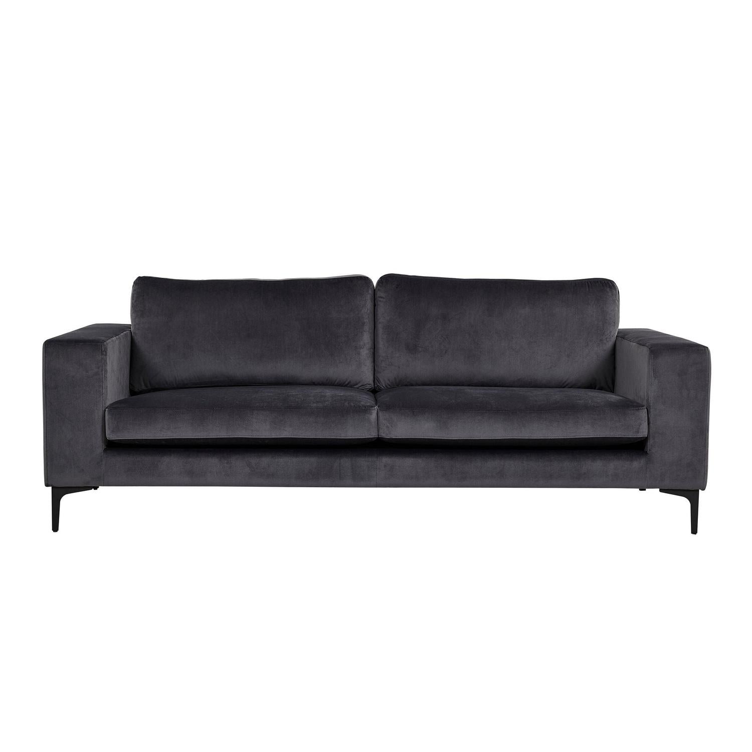 3-Sitzer Sofa Bolero aus Samt - Dunkelgrau-3-Sitzer Sofa-Venture Home-le canapé