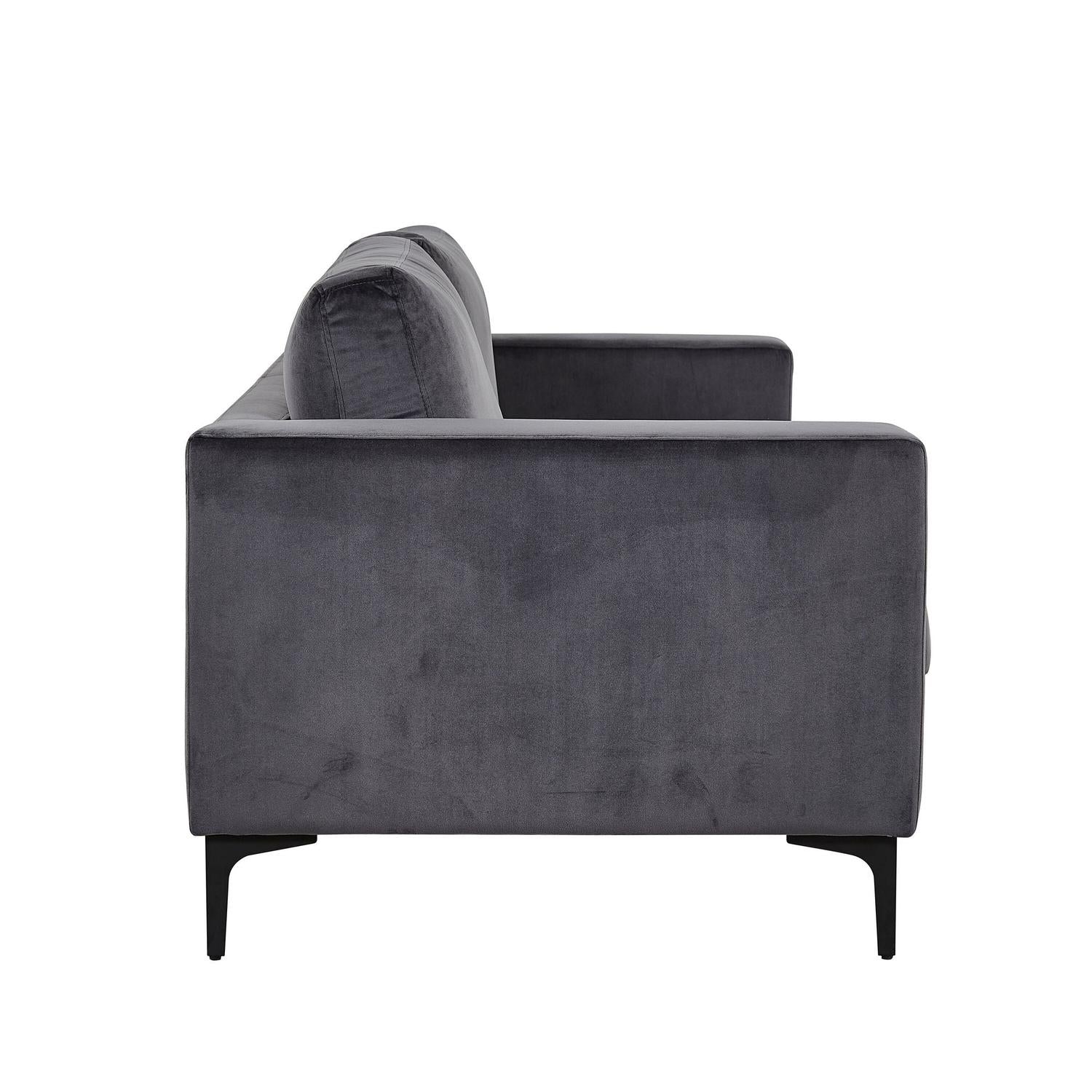 3-Sitzer Sofa Bolero aus Samt - Dunkelgrau-3-Sitzer Sofas-Venture Home-le canapé