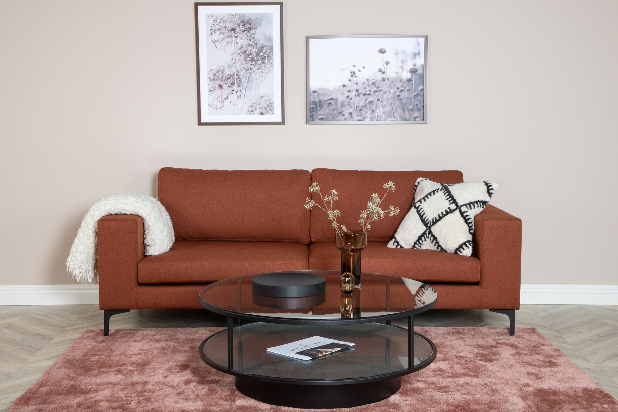 3-Sitzer Sofa Bolero - Orangerot-3-Sitzer Sofa-Venture Home-le canapé