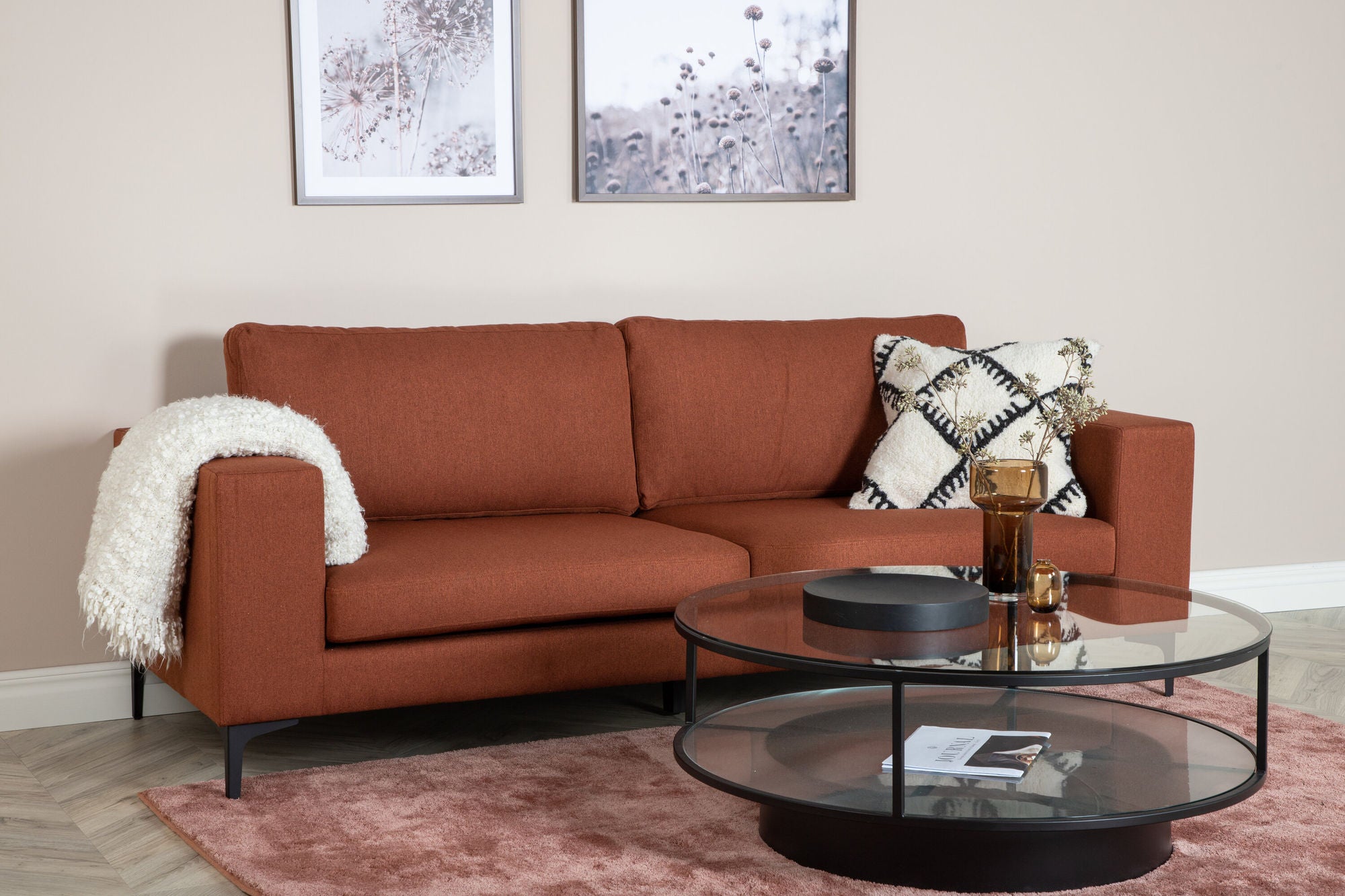 3-Sitzer Sofa Bolero - Orangerot-3-Sitzer Sofa-Venture Home-le canapé