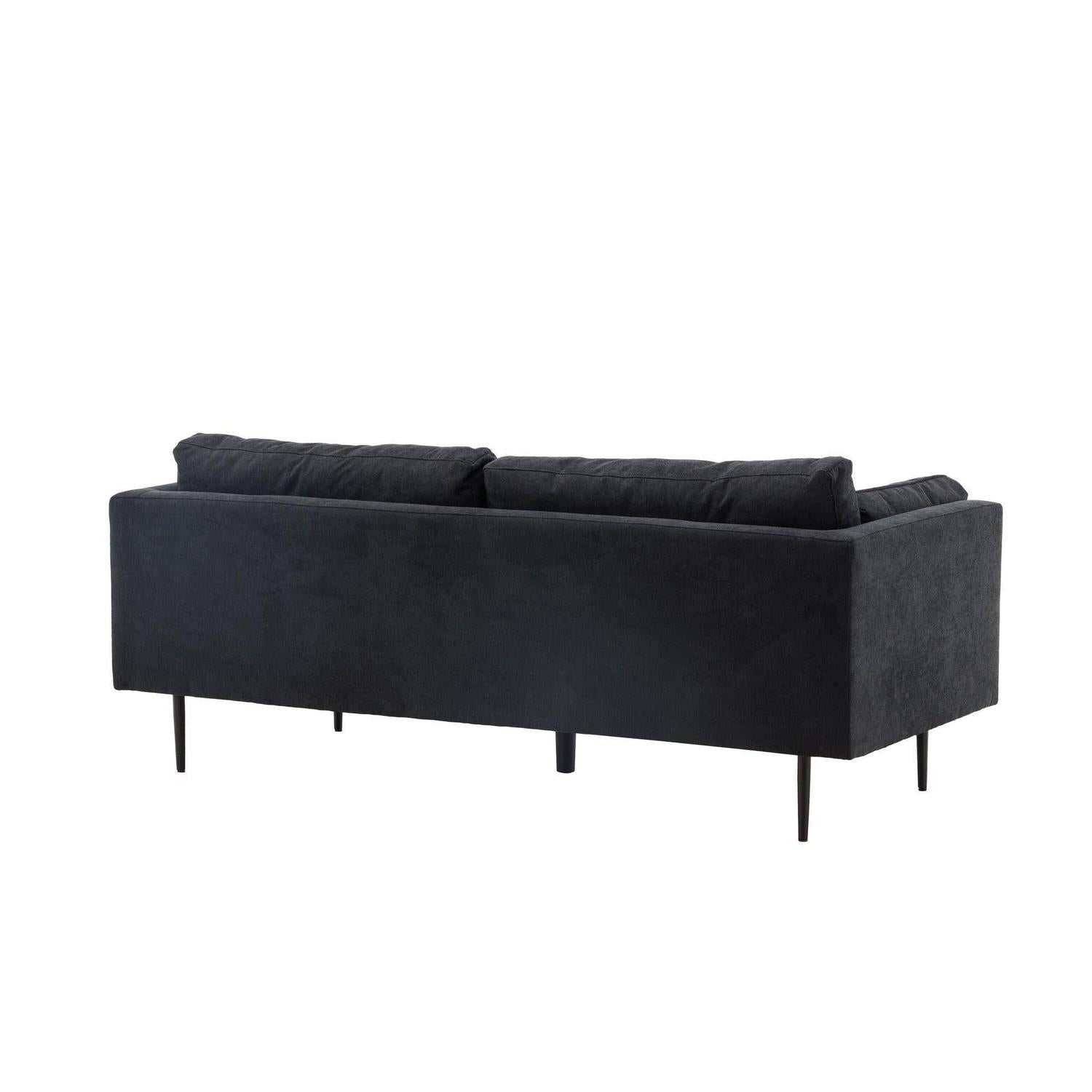 3-Sitzer Sofa Boom aus Leinen - Schwarz-3-Sitzer Sofas-Venture Home-le canapé