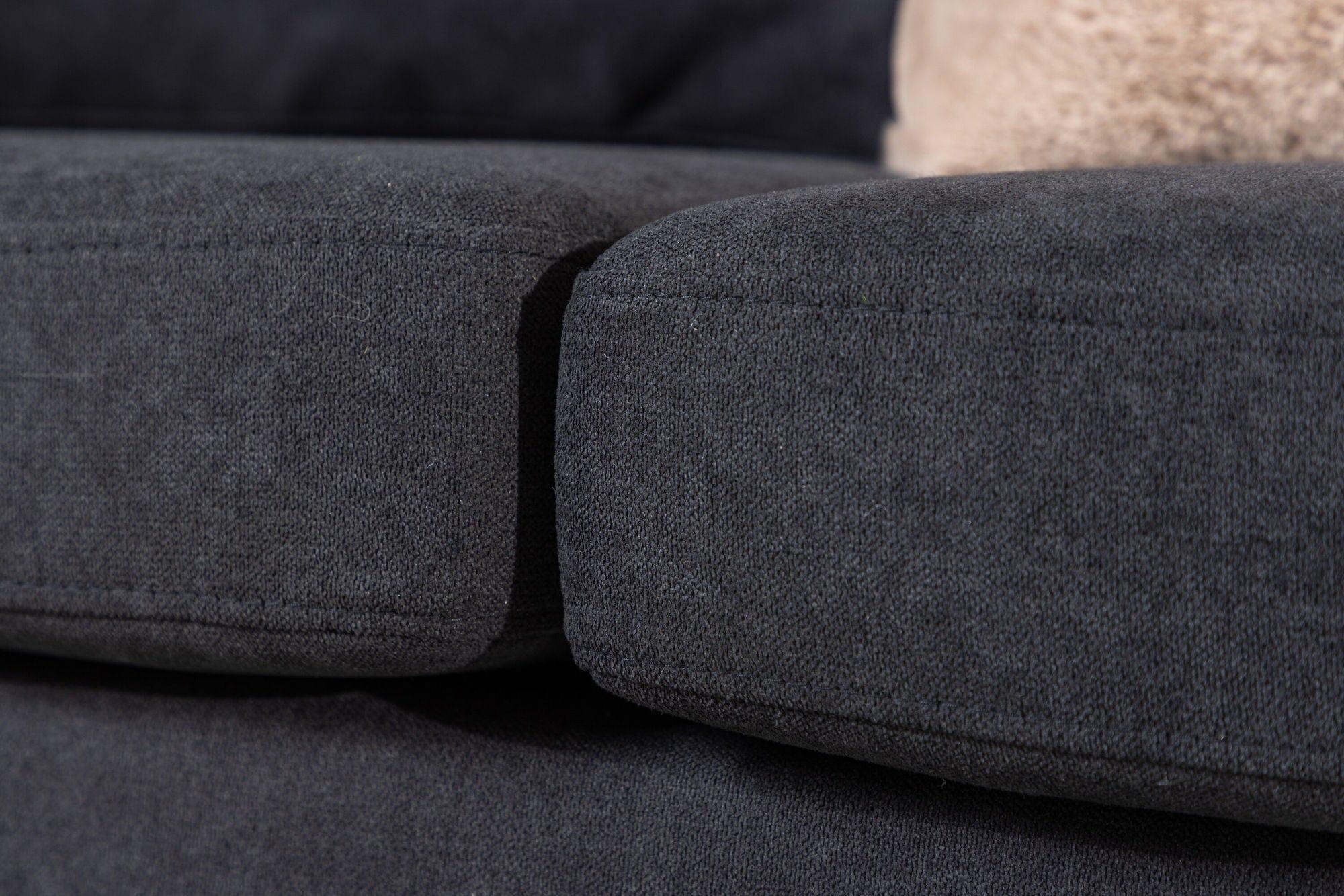 3-Sitzer Sofa Boom aus Leinen - Schwarz-3-Sitzer Sofas-Venture Home-le canapé