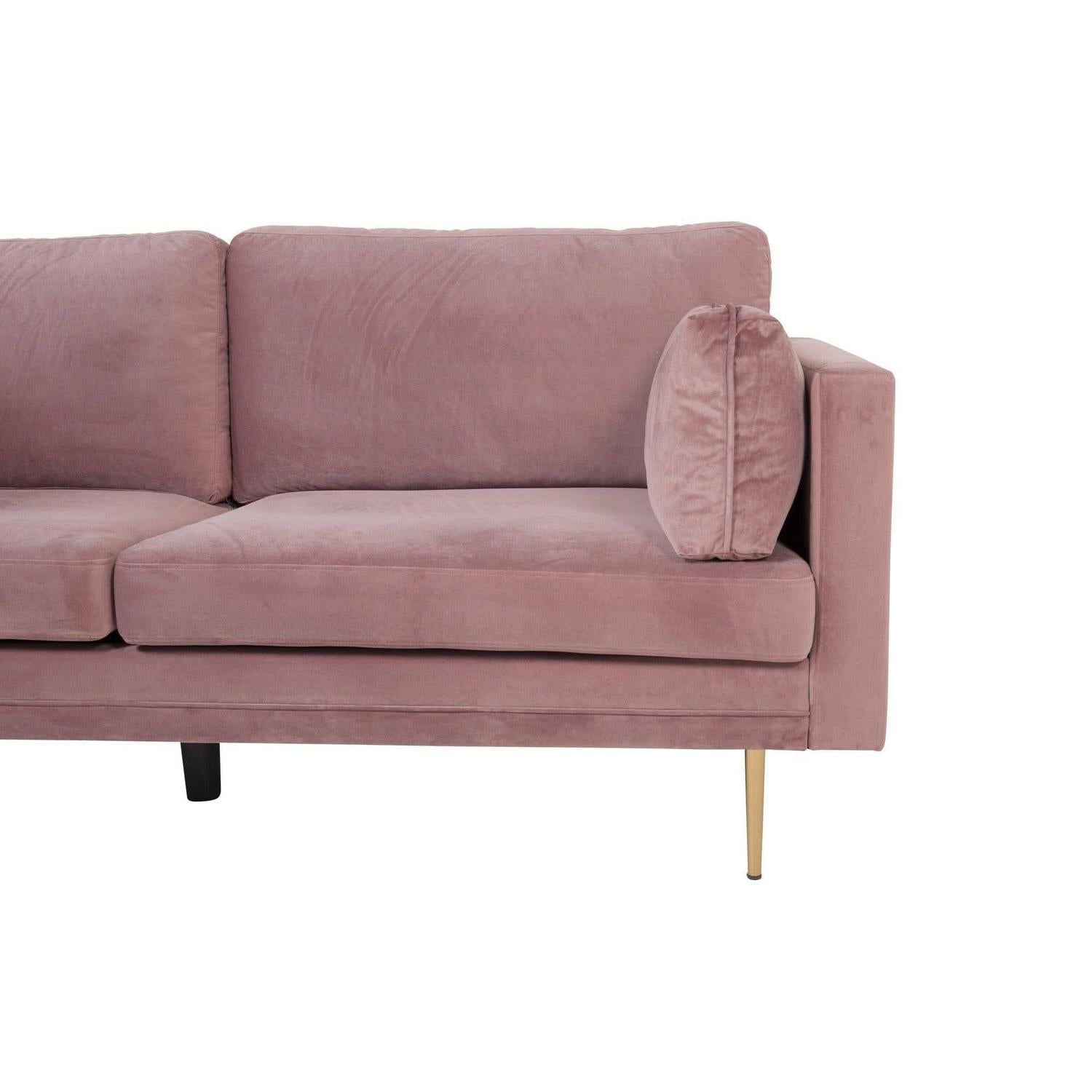 3-Sitzer Sofa Boom aus Samt - Altrosa-3-Sitzer Sofa-Venture Home-le canapé