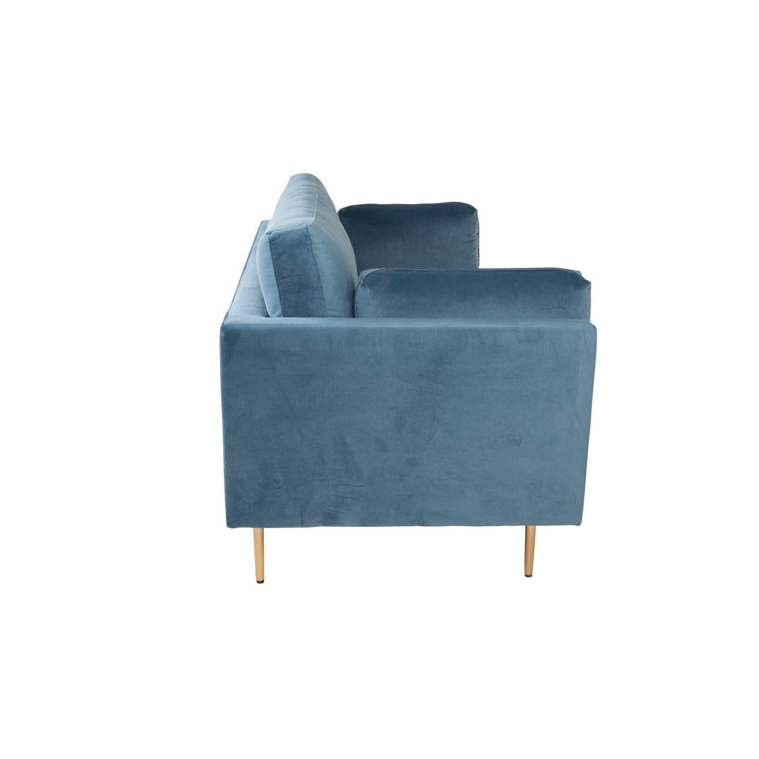 3-Sitzer Sofa Boom aus Samt - Blau-3-Sitzer Sofas-Venture Home-le canapé