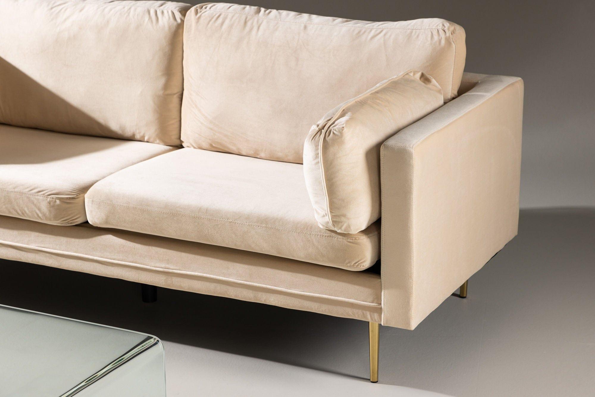 3-Sitzer Sofa Boom aus Samt - Creme-3-Sitzer Sofas-Venture Home-le canapé