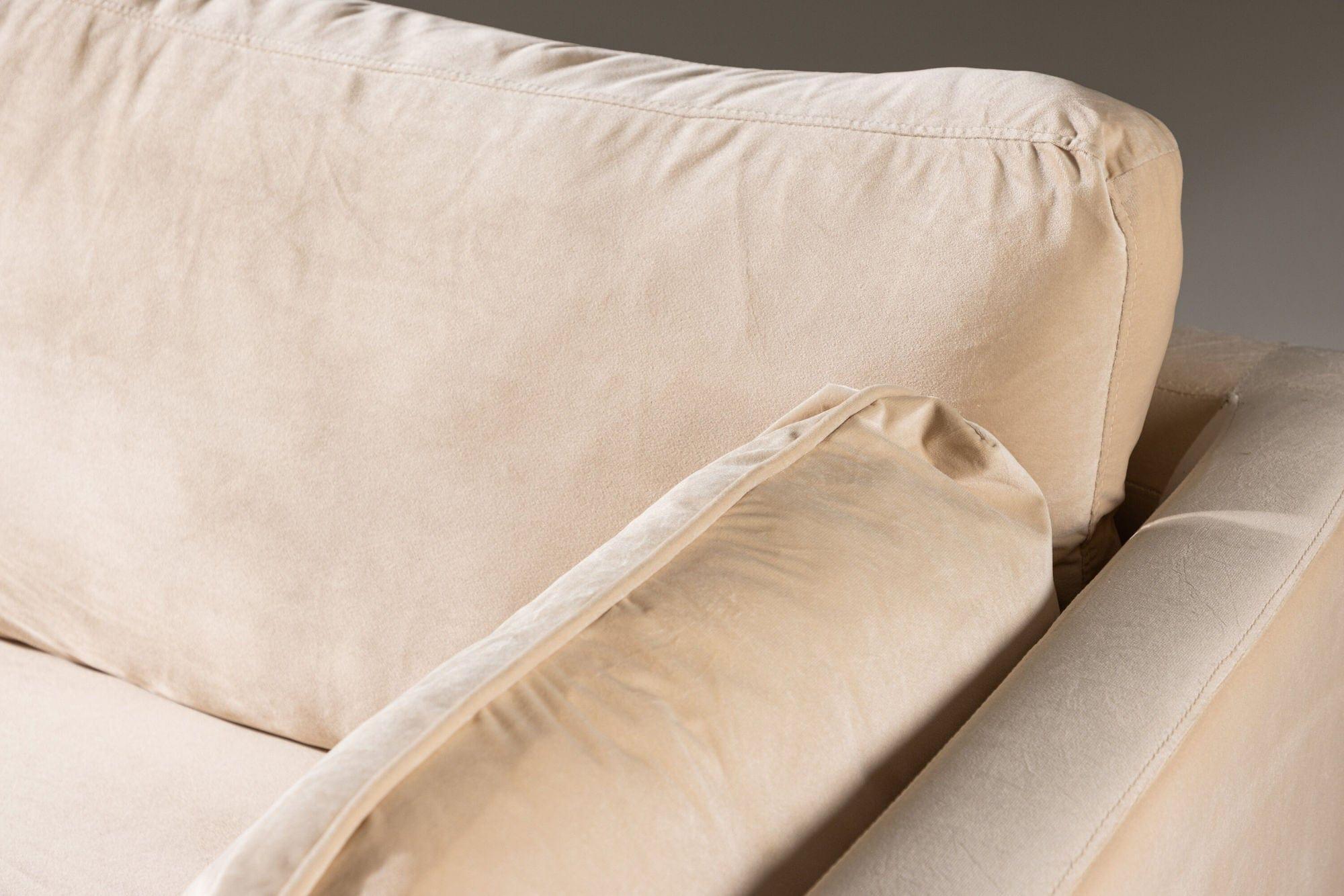 3-Sitzer Sofa Boom aus Samt - Creme-3-Sitzer Sofas-Venture Home-le canapé