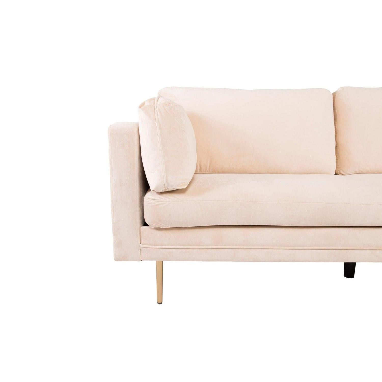 3-Sitzer Sofa Boom aus Samt - Creme-3-Sitzer Sofas-Venture Home-le canapé