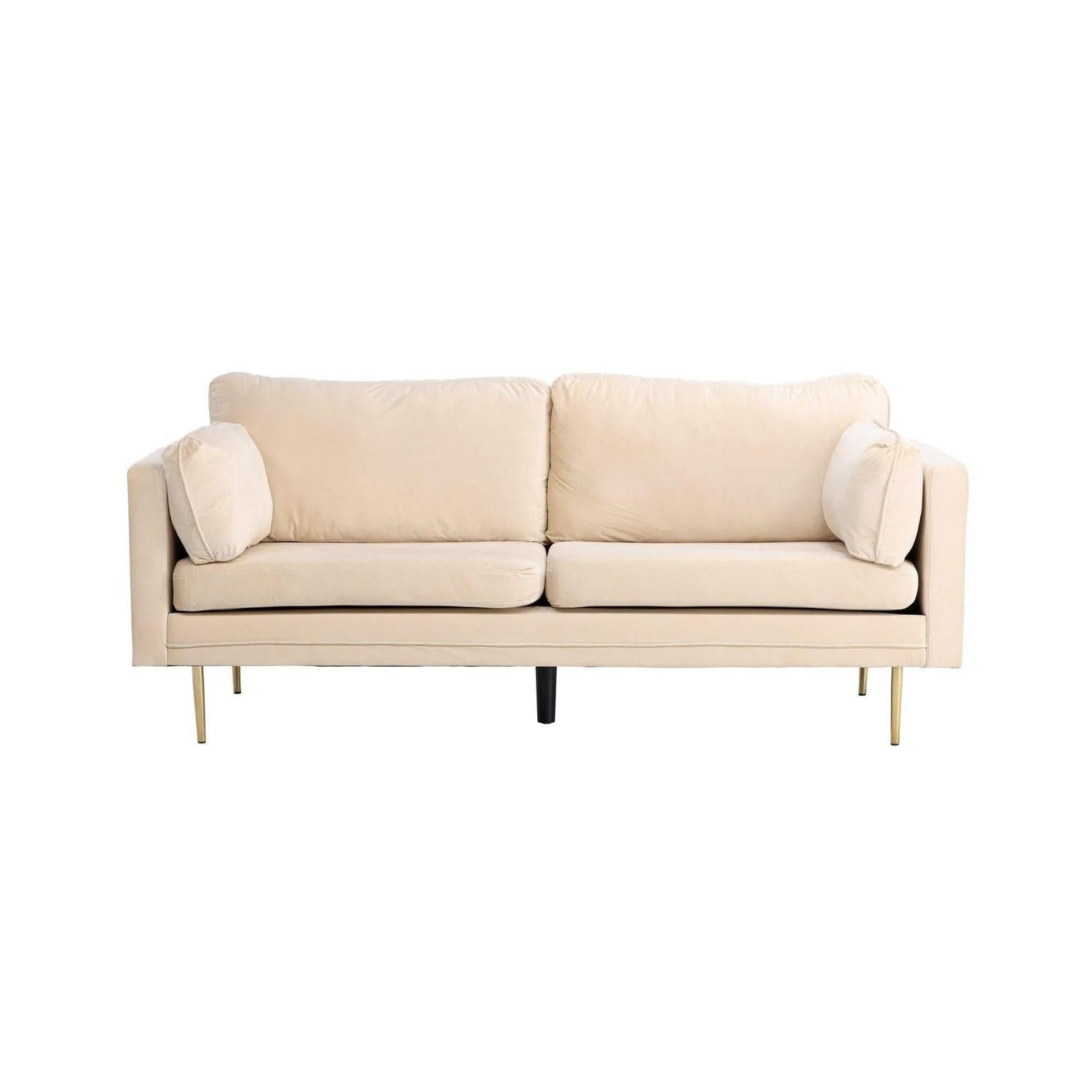 3-Sitzer Sofa Boom aus Samt - Creme-3-Sitzer Sofas-Venture Home-le canapé