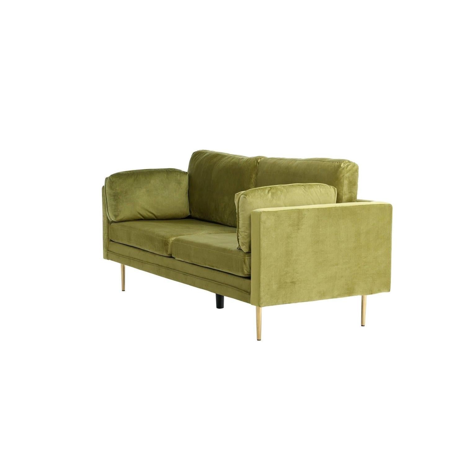 3-Sitzer Sofa Boom aus Samt - Grün-3-Sitzer Sofas-Venture Home-le canapé