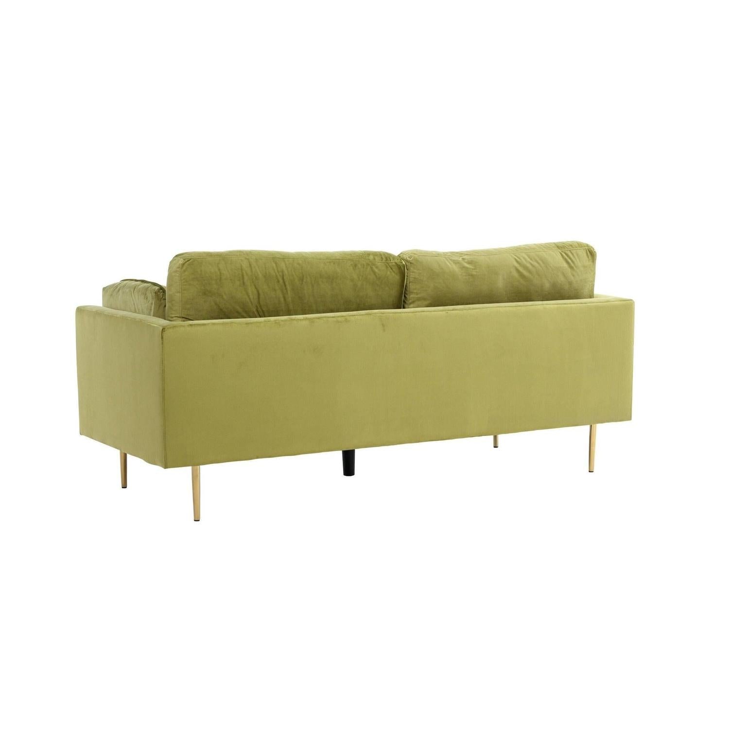 3-Sitzer Sofa Boom aus Samt - Grün-3-Sitzer Sofas-Venture Home-le canapé