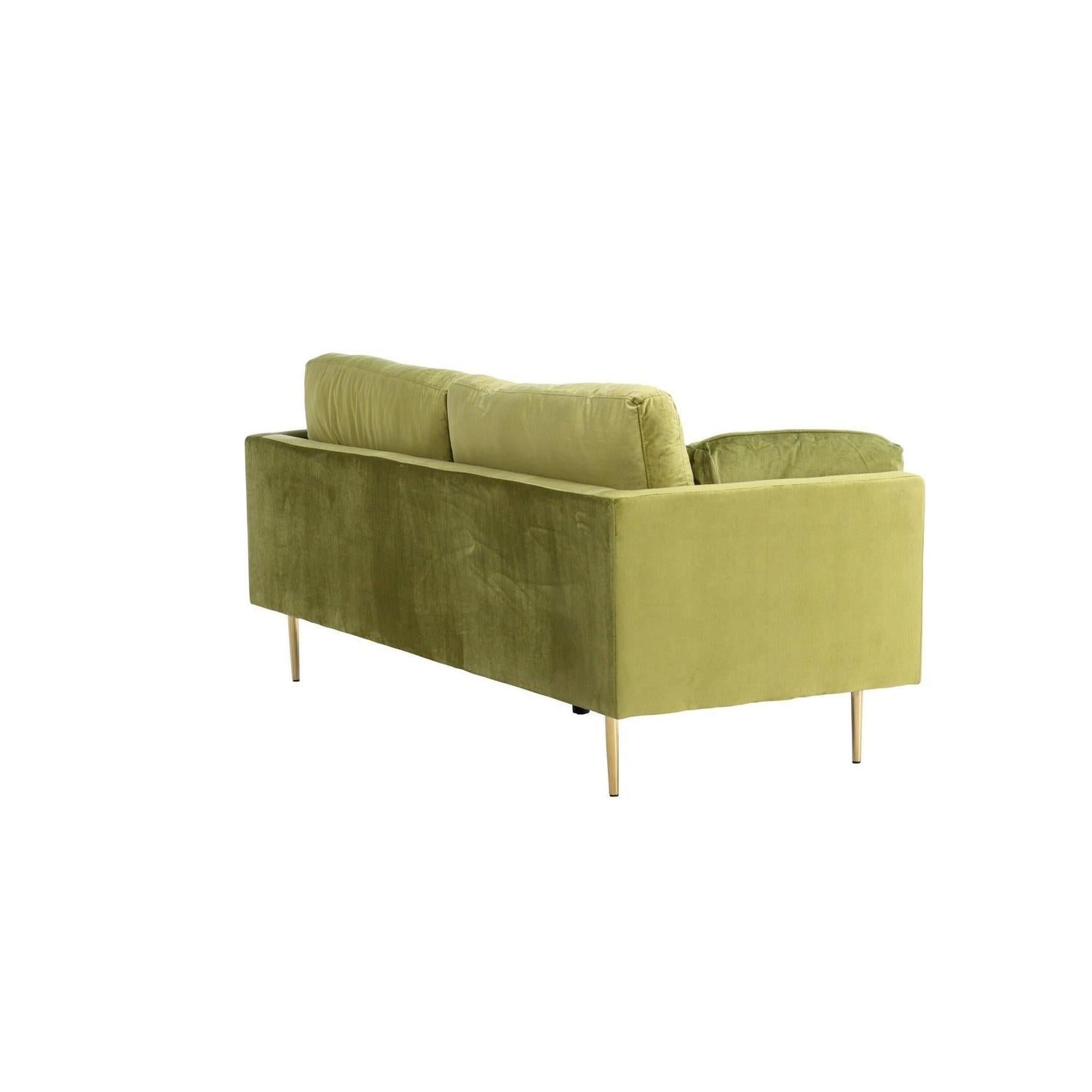 3-Sitzer Sofa Boom aus Samt - Grün-3-Sitzer Sofas-Venture Home-le canapé