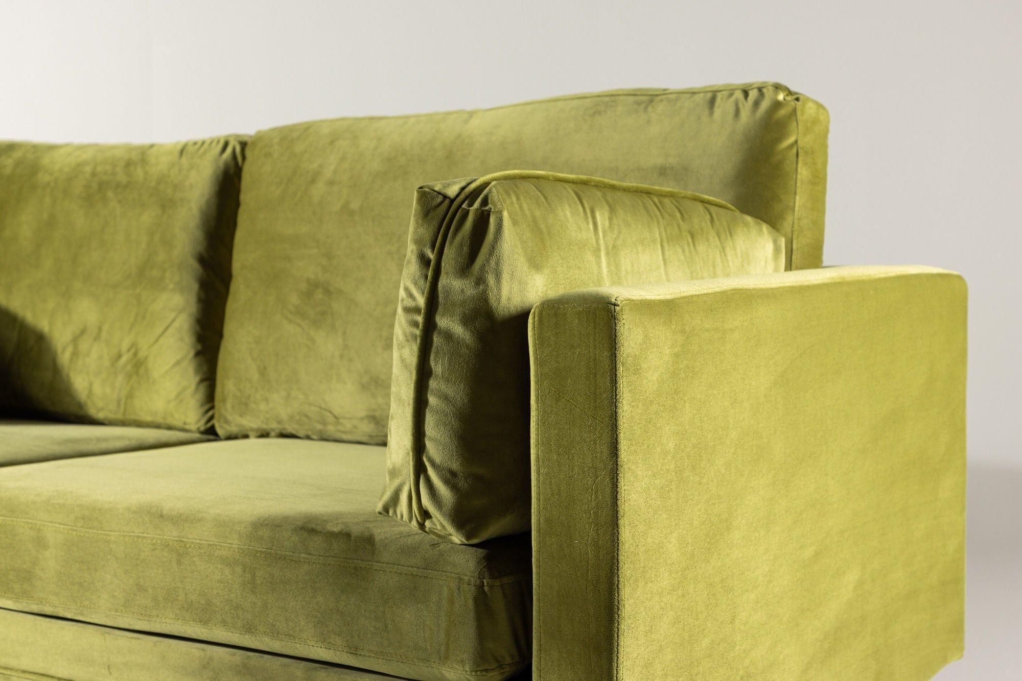 3-Sitzer Sofa Boom aus Samt - Grün-3-Sitzer Sofas-Venture Home-le canapé