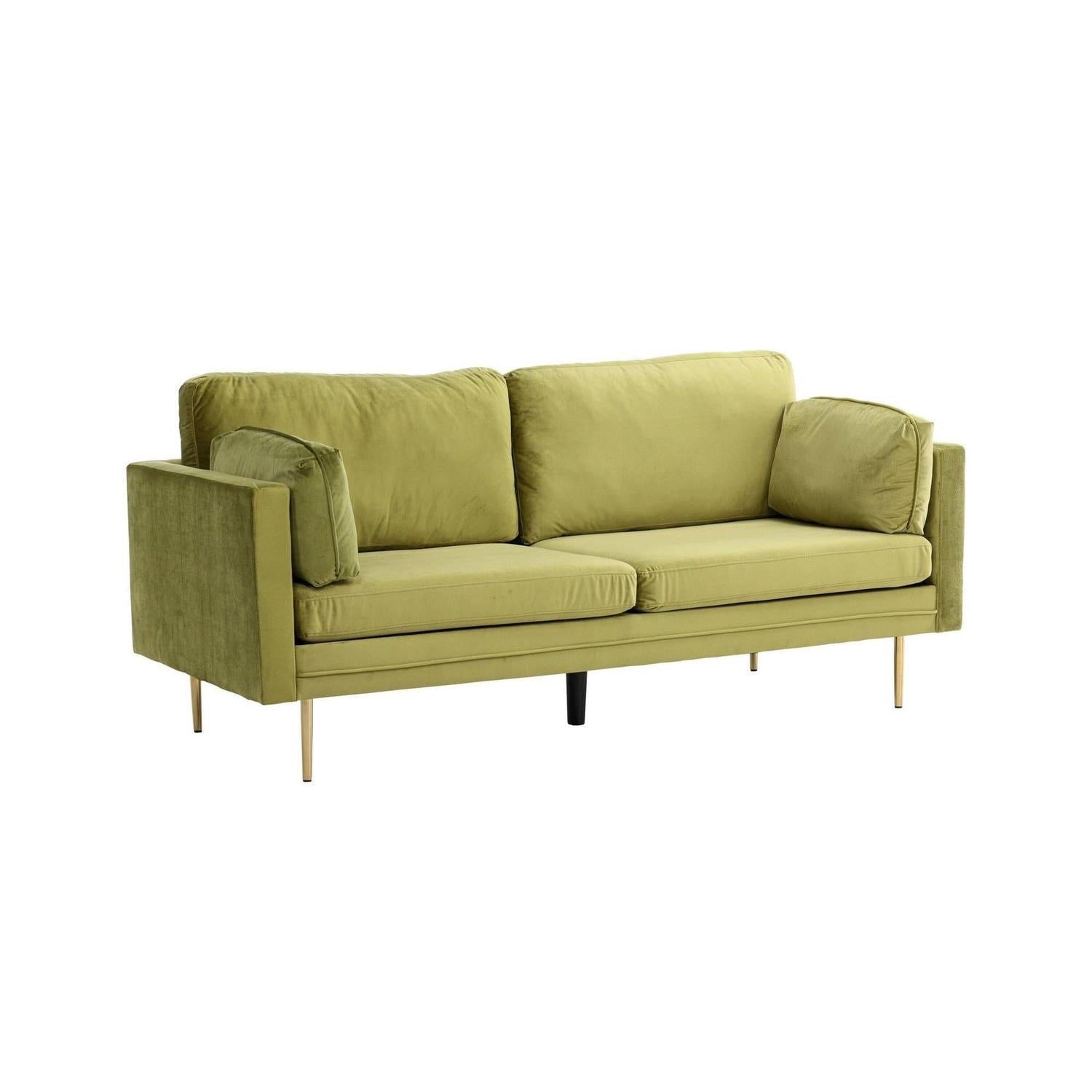 3-Sitzer Sofa Boom aus Samt - Grün-3-Sitzer Sofas-Venture Home-le canapé