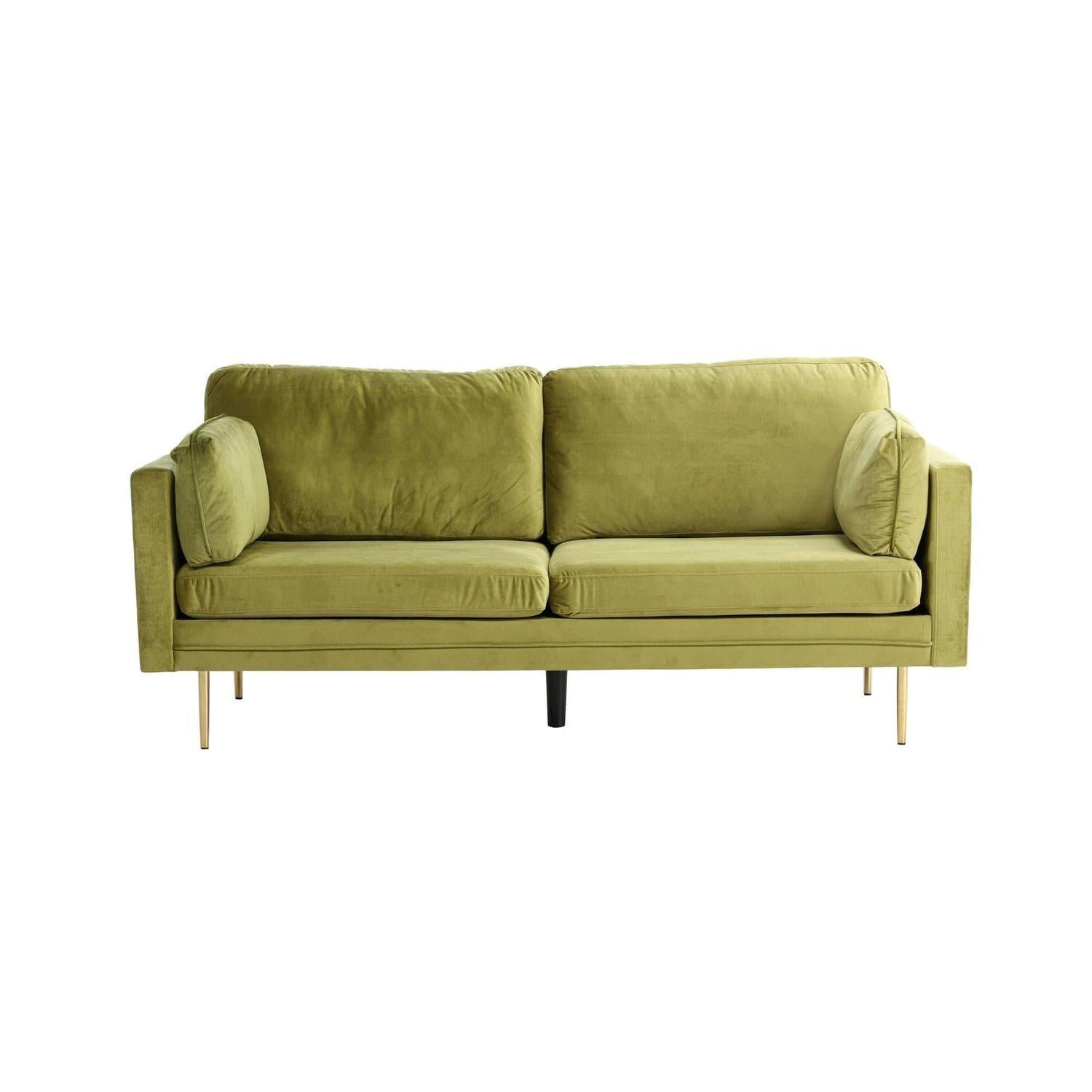 3-Sitzer Sofa Boom aus Samt - Grün-3-Sitzer Sofas-Venture Home-le canapé