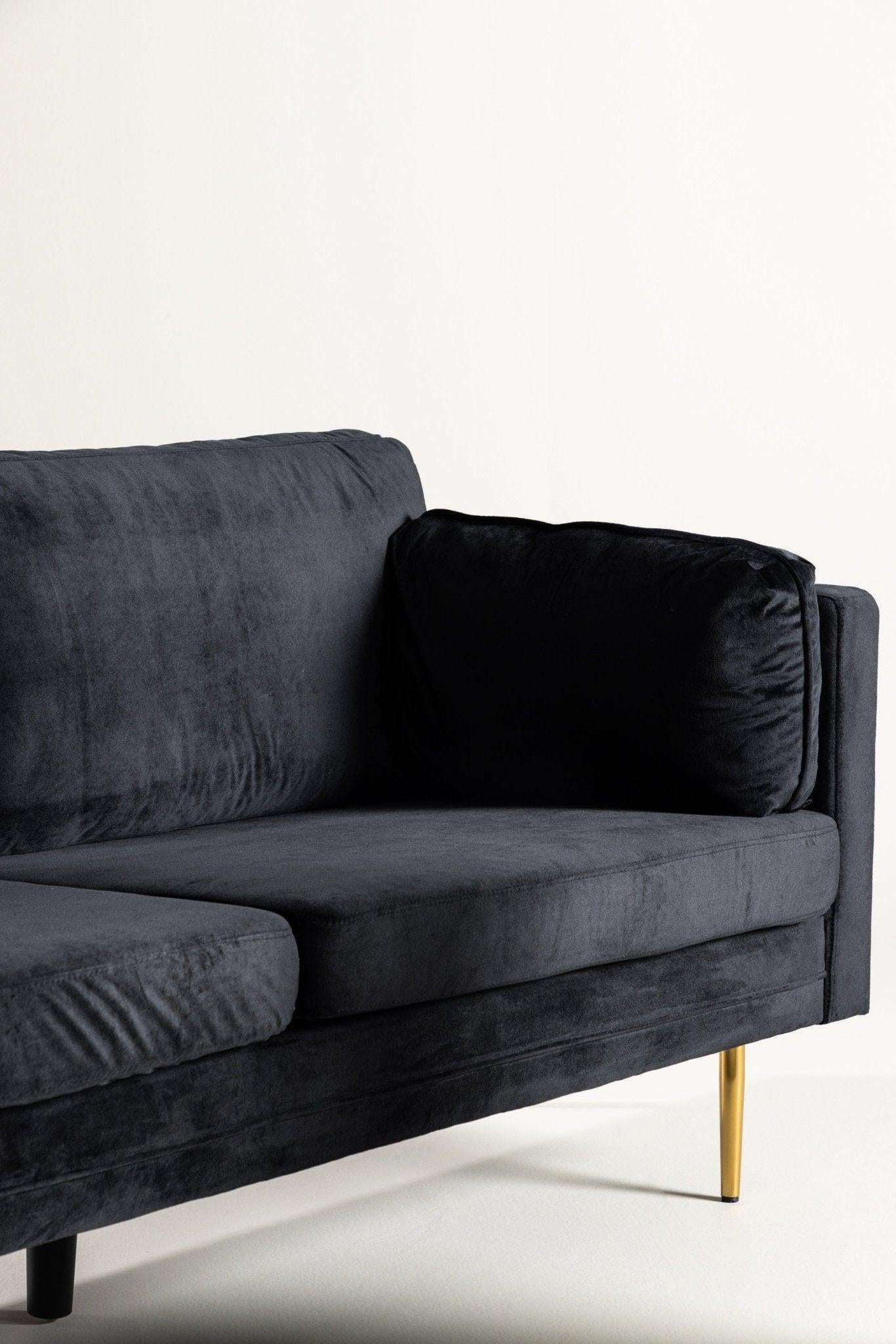 3-Sitzer Sofa Boom aus Samt - Schwarz-3-Sitzer Sofas-Venture Home-le canapé