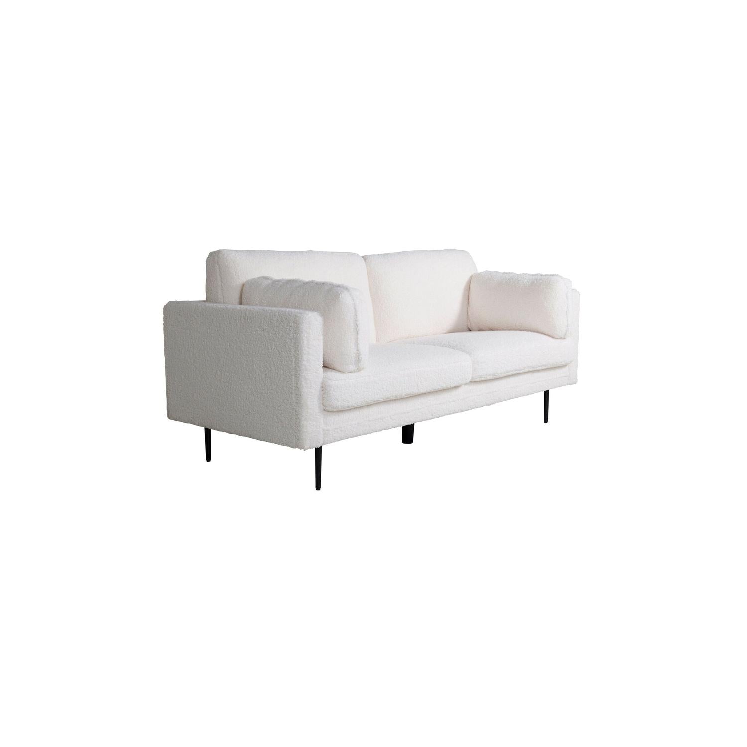 3-Sitzer Sofa Boom aus Teddy Bouclé - Weiß-3-Sitzer Sofas-Venture Home-le canapé