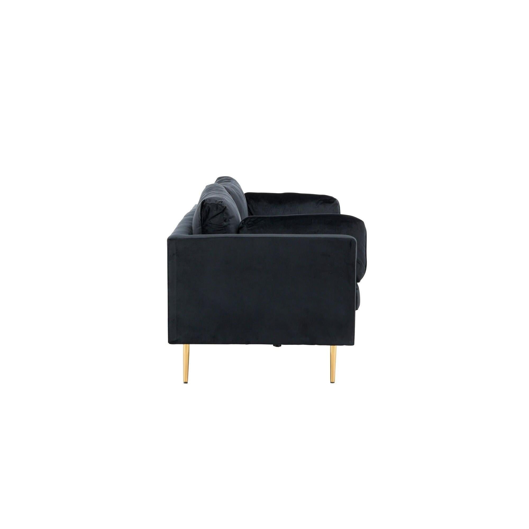 Boom 3 - Sitzer Sofa aus Samt - SchwarzEinzelsofas