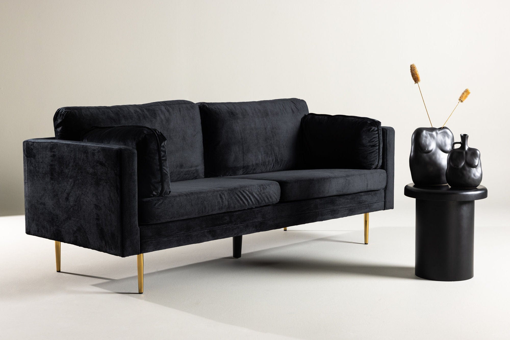 Boom 3 - Sitzer Sofa aus Samt - SchwarzEinzelsofas