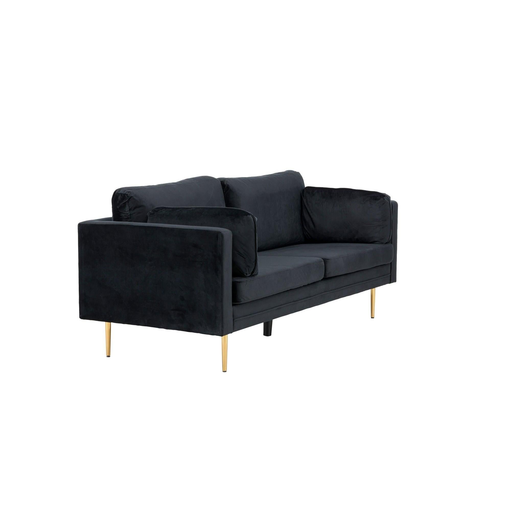 Boom 3 - Sitzer Sofa aus Samt - SchwarzEinzelsofas