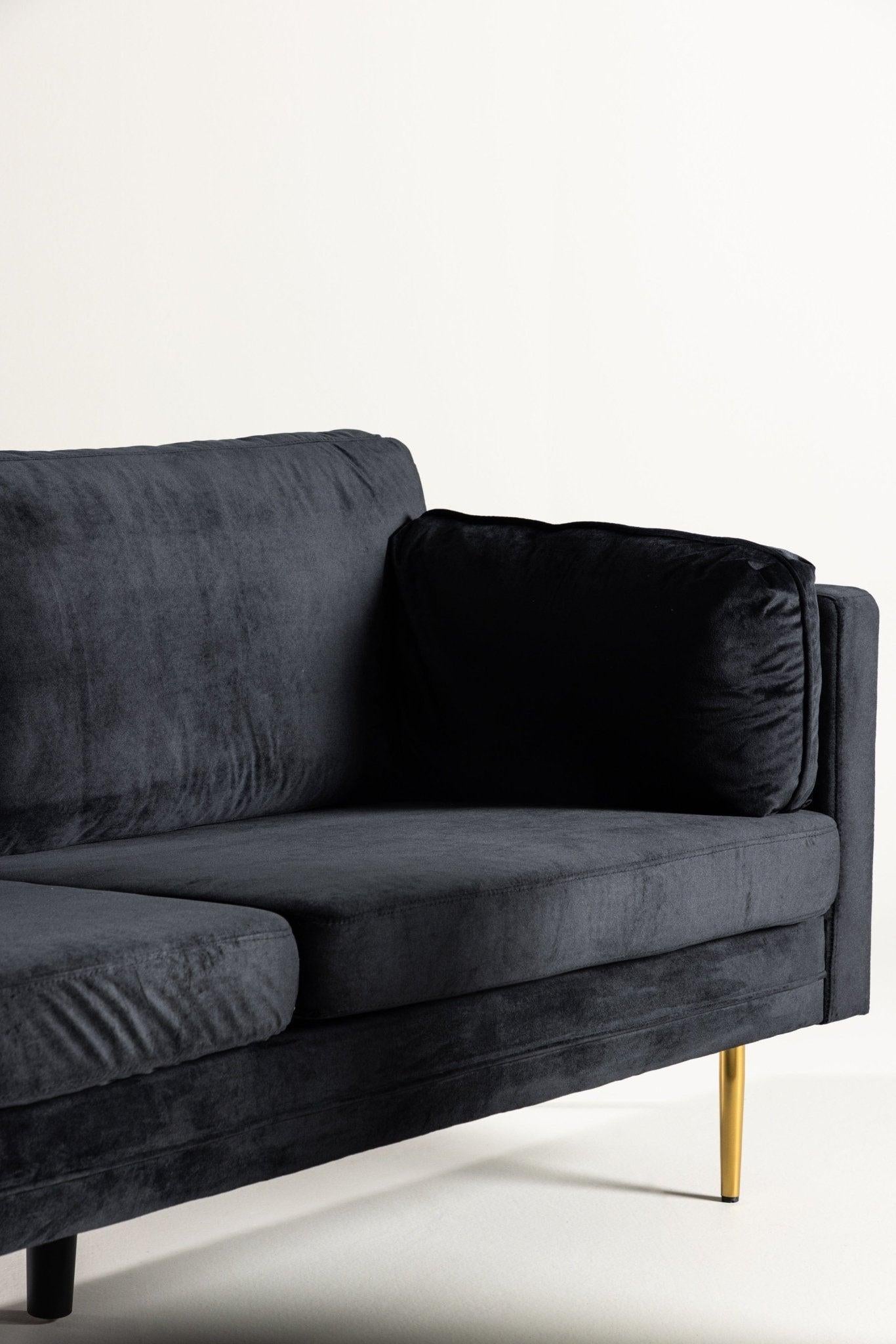 Boom 3 - Sitzer Sofa aus Samt - SchwarzEinzelsofas
