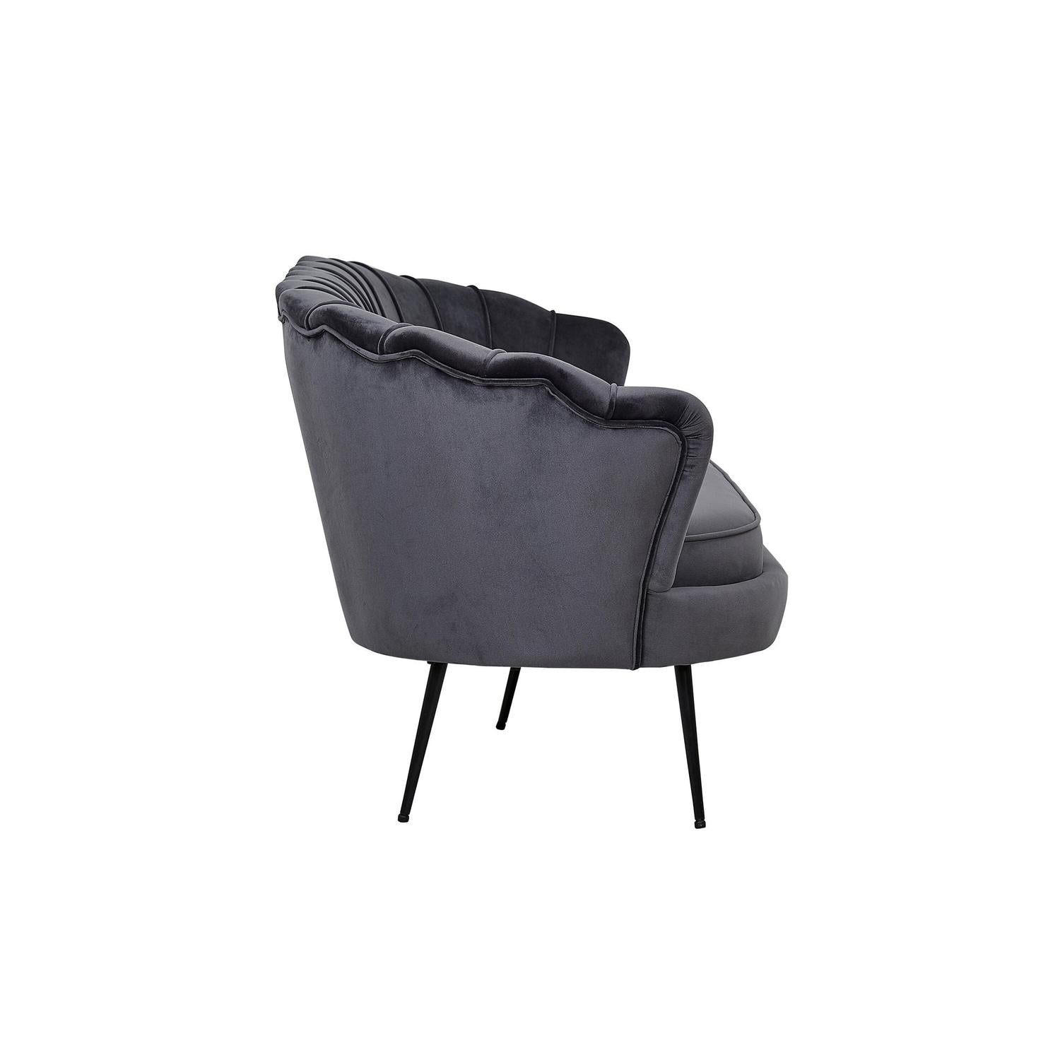 3-Sitzer Sofa Calais aus Samt - Dunkelgrau-3-Sitzer Sofas-Venture Home-le canapé