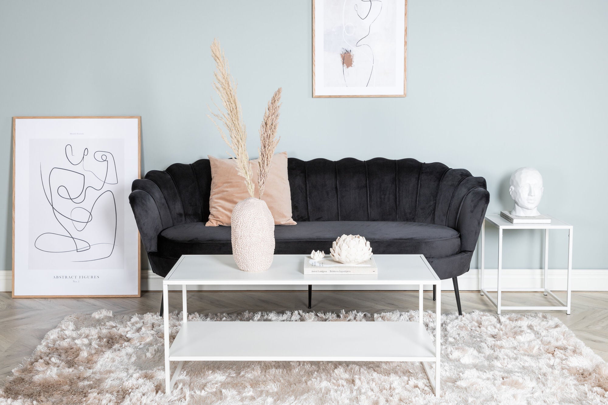 3-Sitzer Sofa Calais aus Samt - Schwarz-3-Sitzer Sofa-Venture Home-le canapé