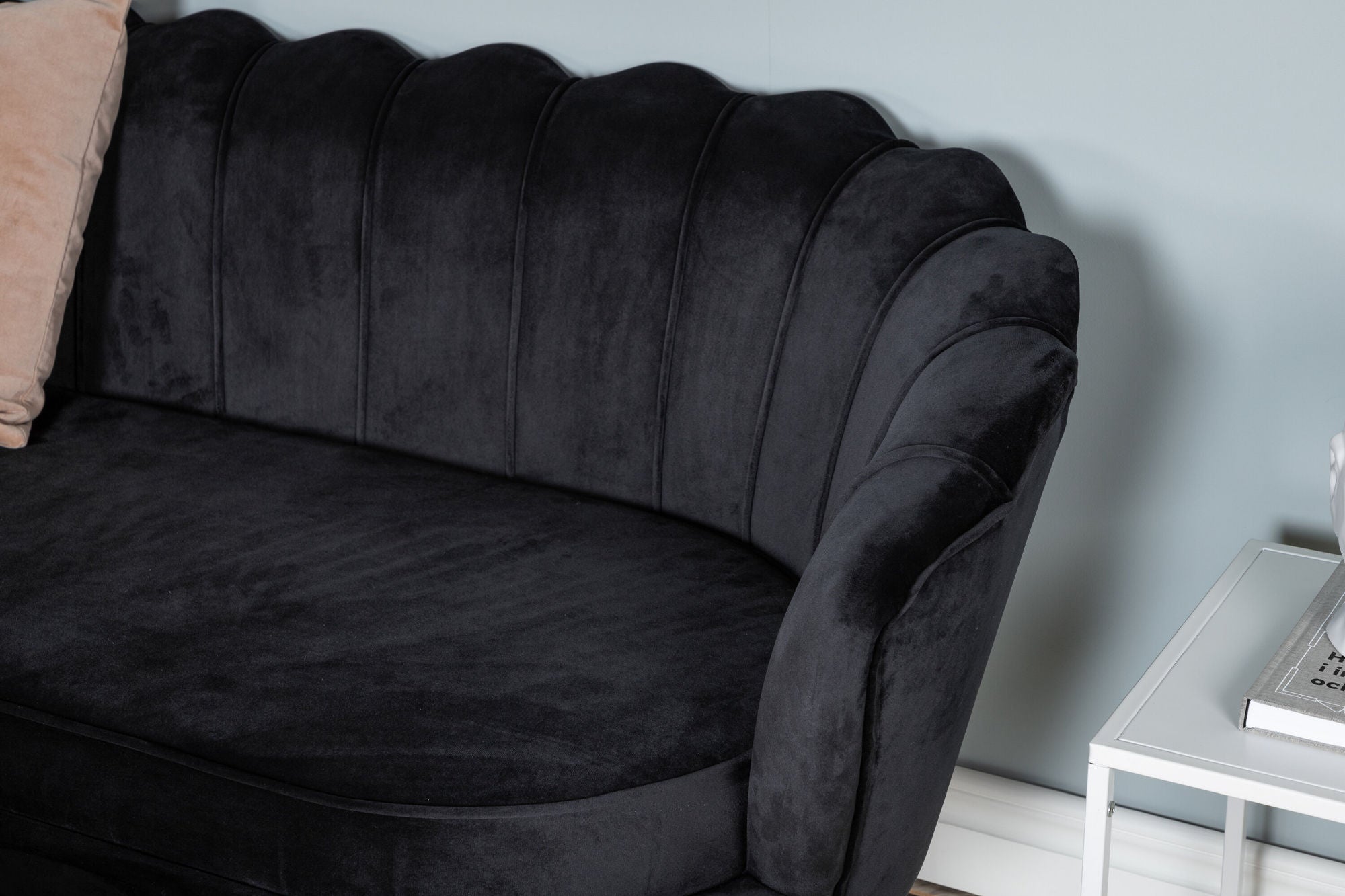 3-Sitzer Sofa Calais aus Samt - Schwarz-3-Sitzer Sofa-Venture Home-le canapé