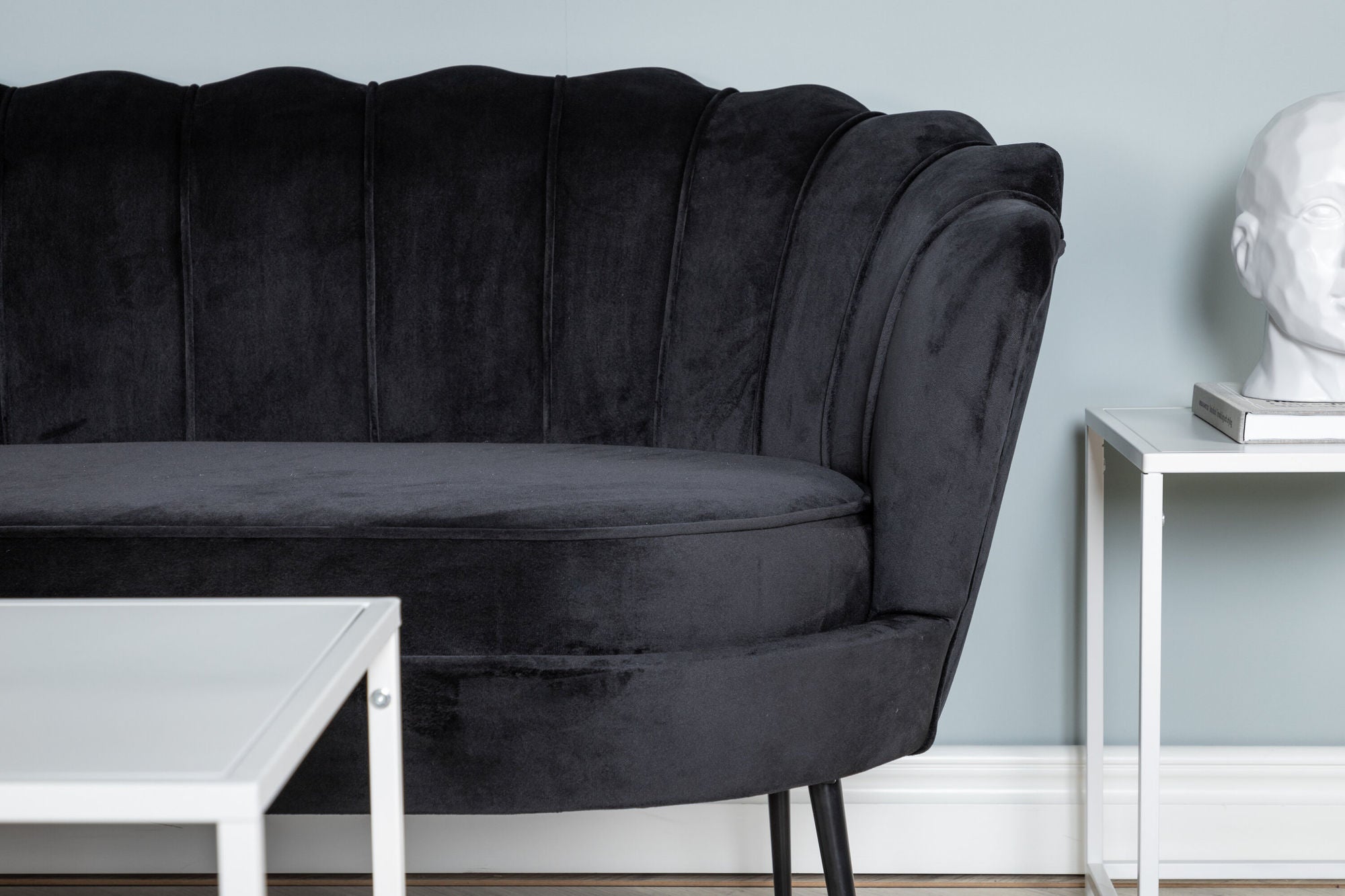 3-Sitzer Sofa Calais aus Samt - Schwarz-3-Sitzer Sofa-Venture Home-le canapé