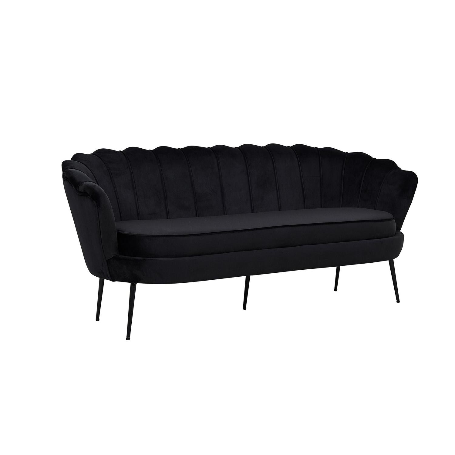 3-Sitzer Sofa Calais aus Samt - Schwarz-3-Sitzer Sofas-Venture Home-le canapé