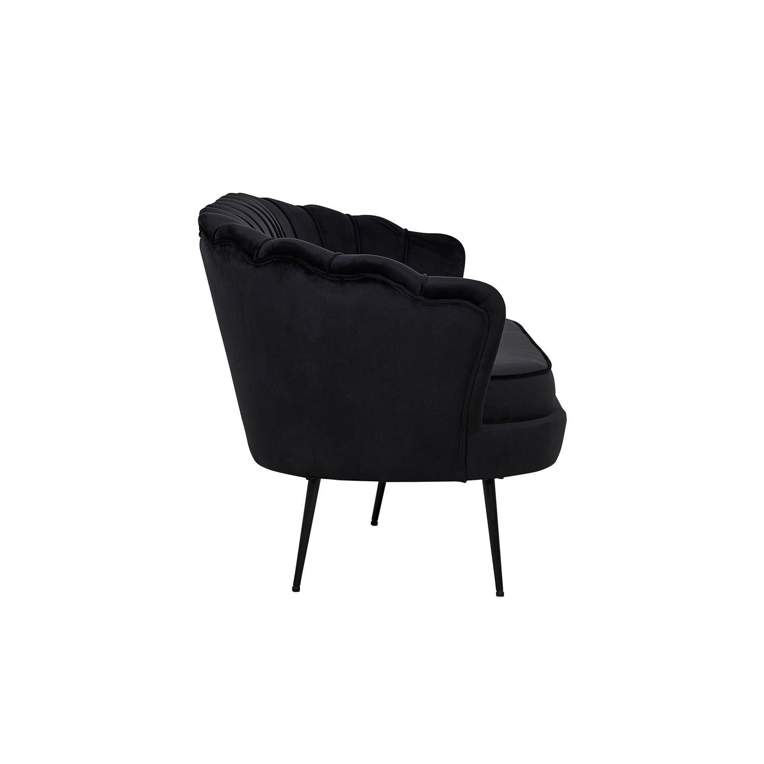3-Sitzer Sofa Calais aus Samt - Schwarz-3-Sitzer Sofas-Venture Home-le canapé