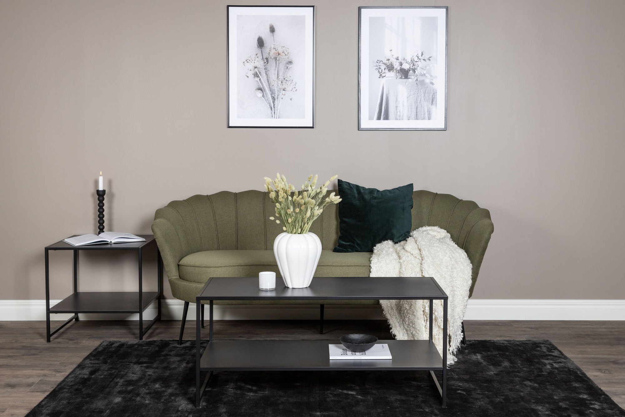 3-Sitzer Sofa Calais - Dunkelgrün-3-Sitzer Sofa-Venture Home-le canapé