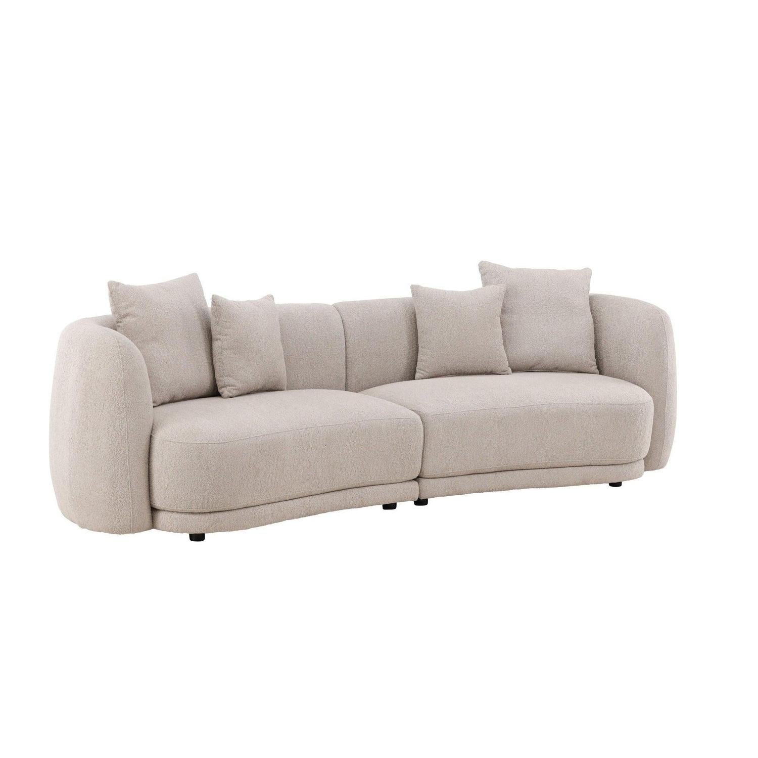 3-Sitzer Sofa Cielo aus Teddy Bouclé - Beige-3-Sitzer Sofas-Venture Home-le canapé
