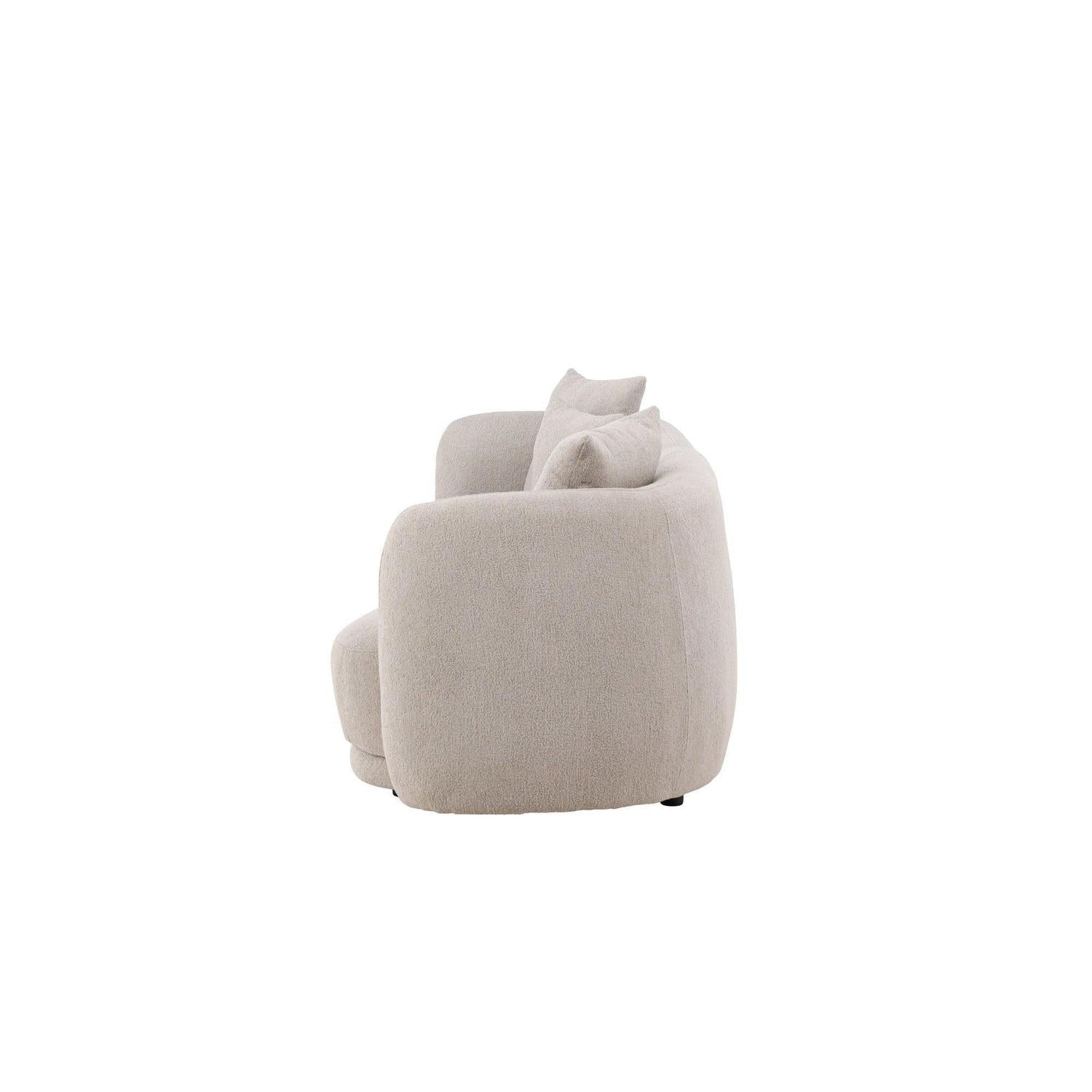 3-Sitzer Sofa Cielo aus Teddy Bouclé - Beige-3-Sitzer Sofas-Venture Home-le canapé