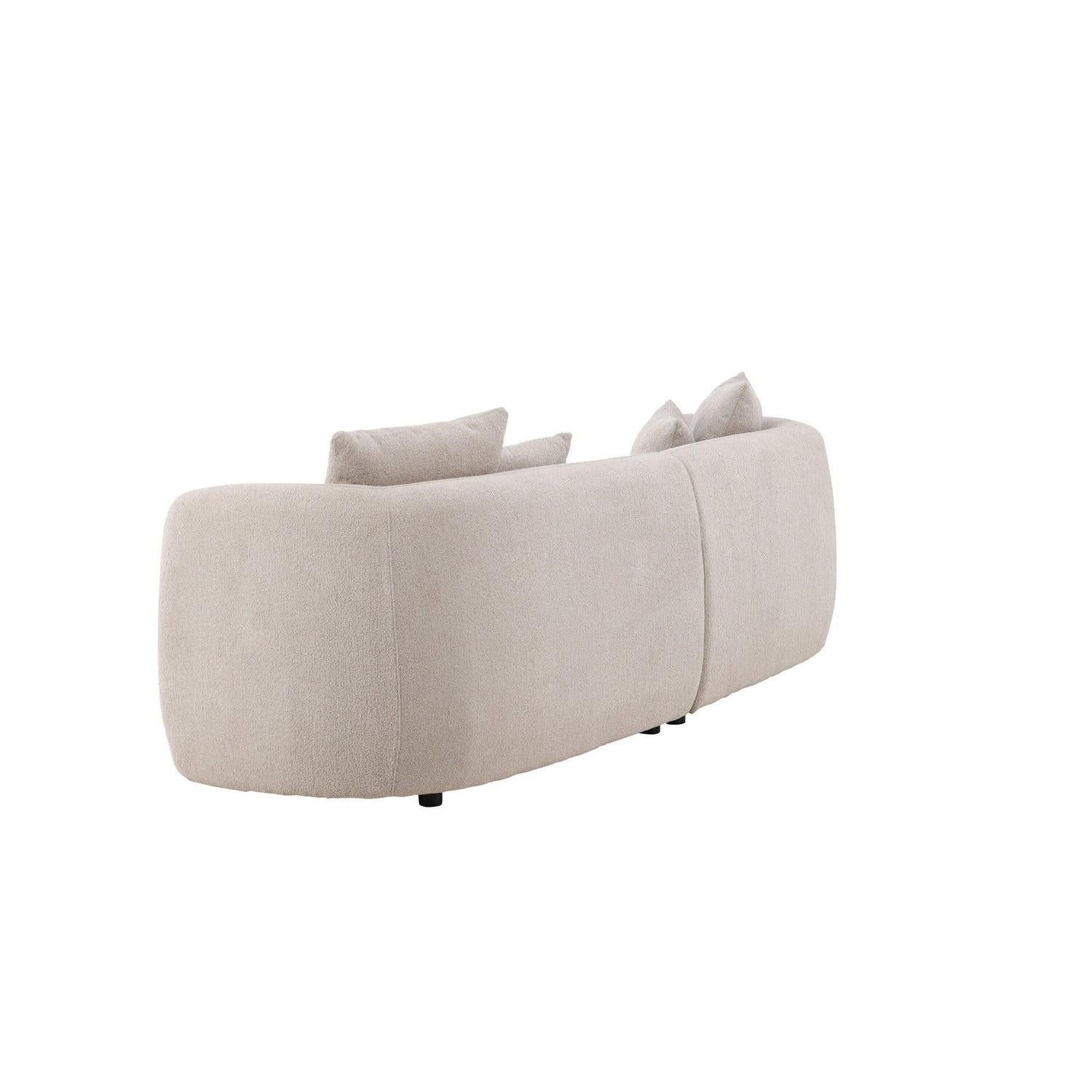3-Sitzer Sofa Cielo aus Teddy Bouclé - Beige-3-Sitzer Sofas-Venture Home-le canapé