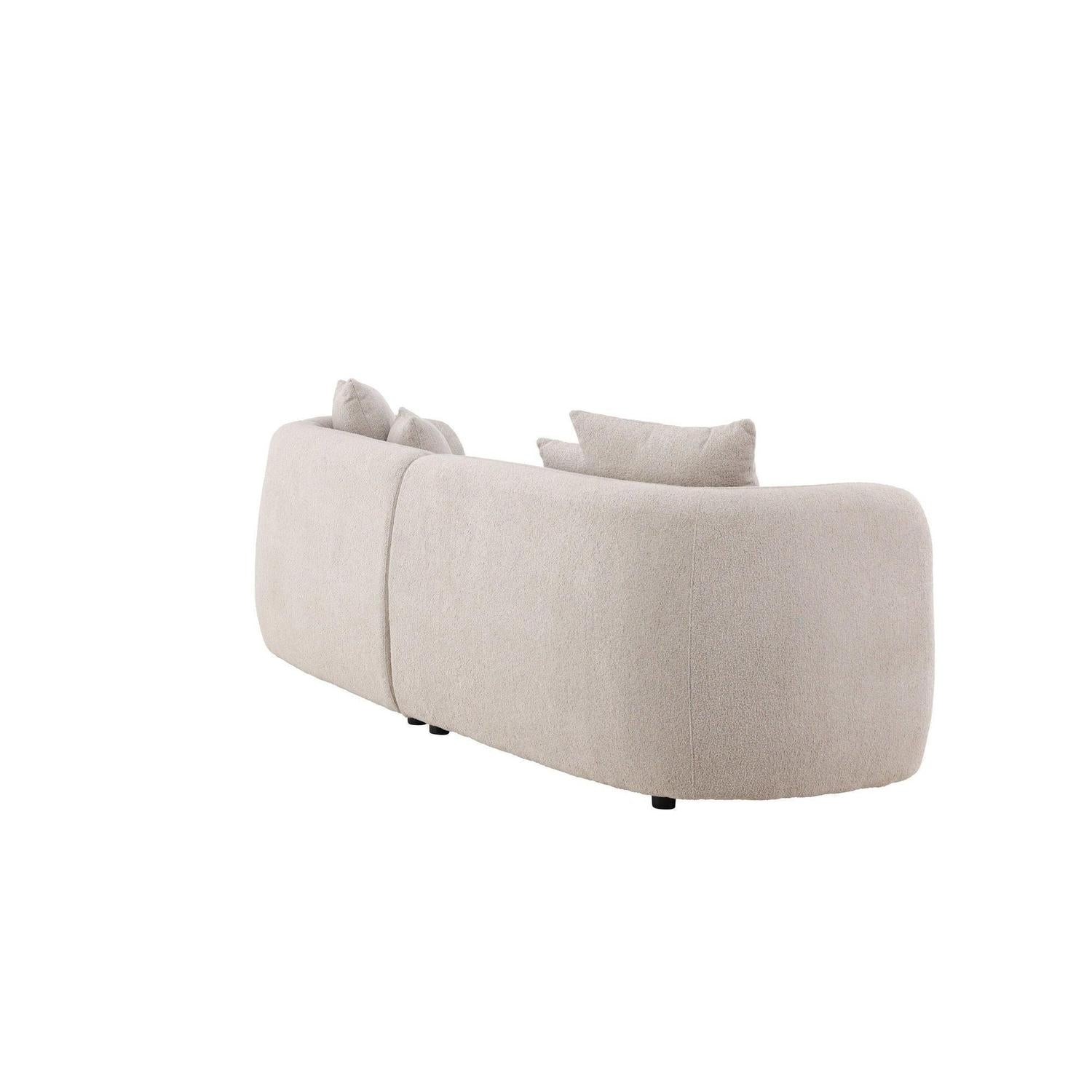 3-Sitzer Sofa Cielo aus Teddy Bouclé - Beige-3-Sitzer Sofas-Venture Home-le canapé