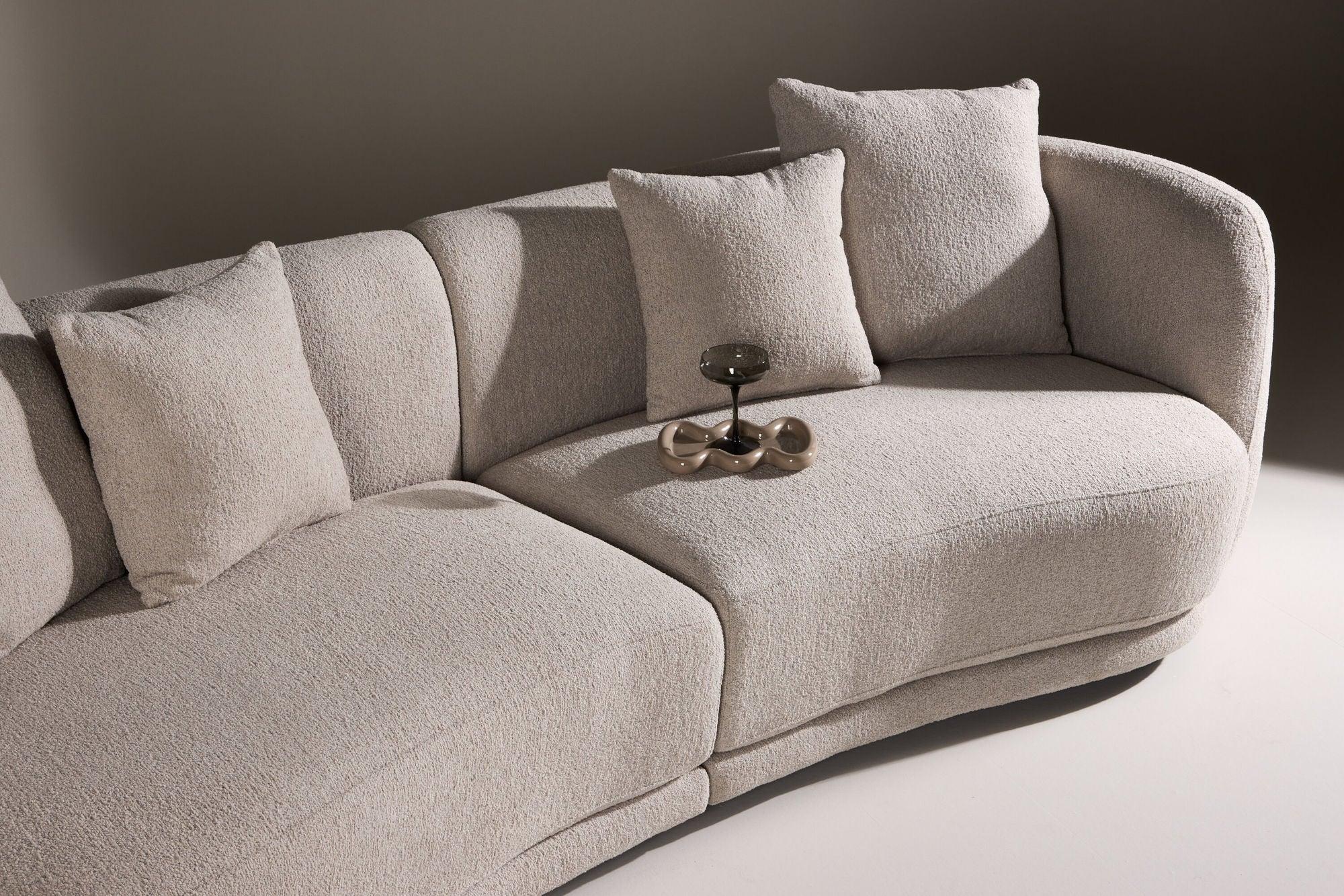 3-Sitzer Sofa Cielo aus Teddy Bouclé - Beige-3-Sitzer Sofas-Venture Home-le canapé