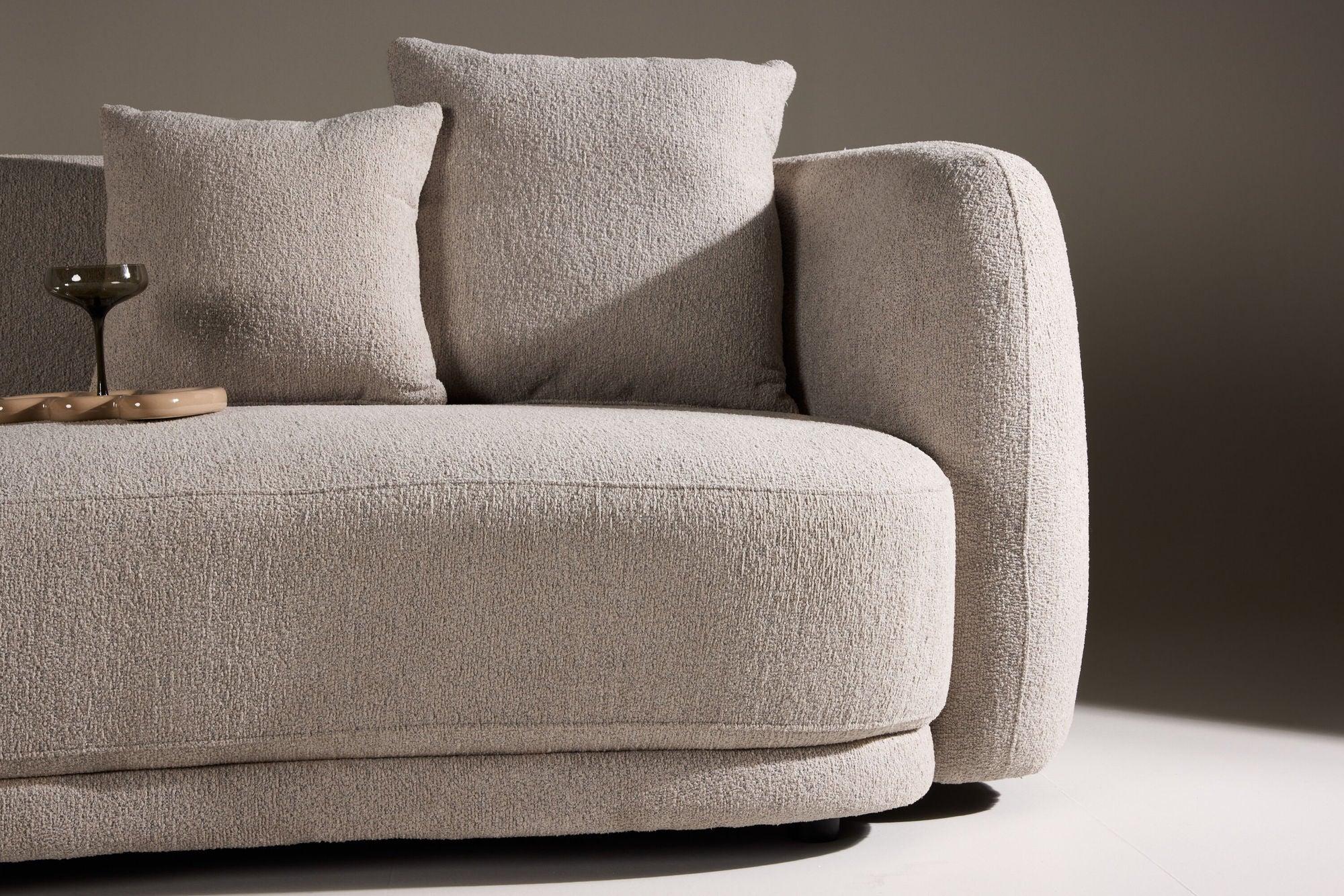 3-Sitzer Sofa Cielo aus Teddy Bouclé - Beige-3-Sitzer Sofas-Venture Home-le canapé