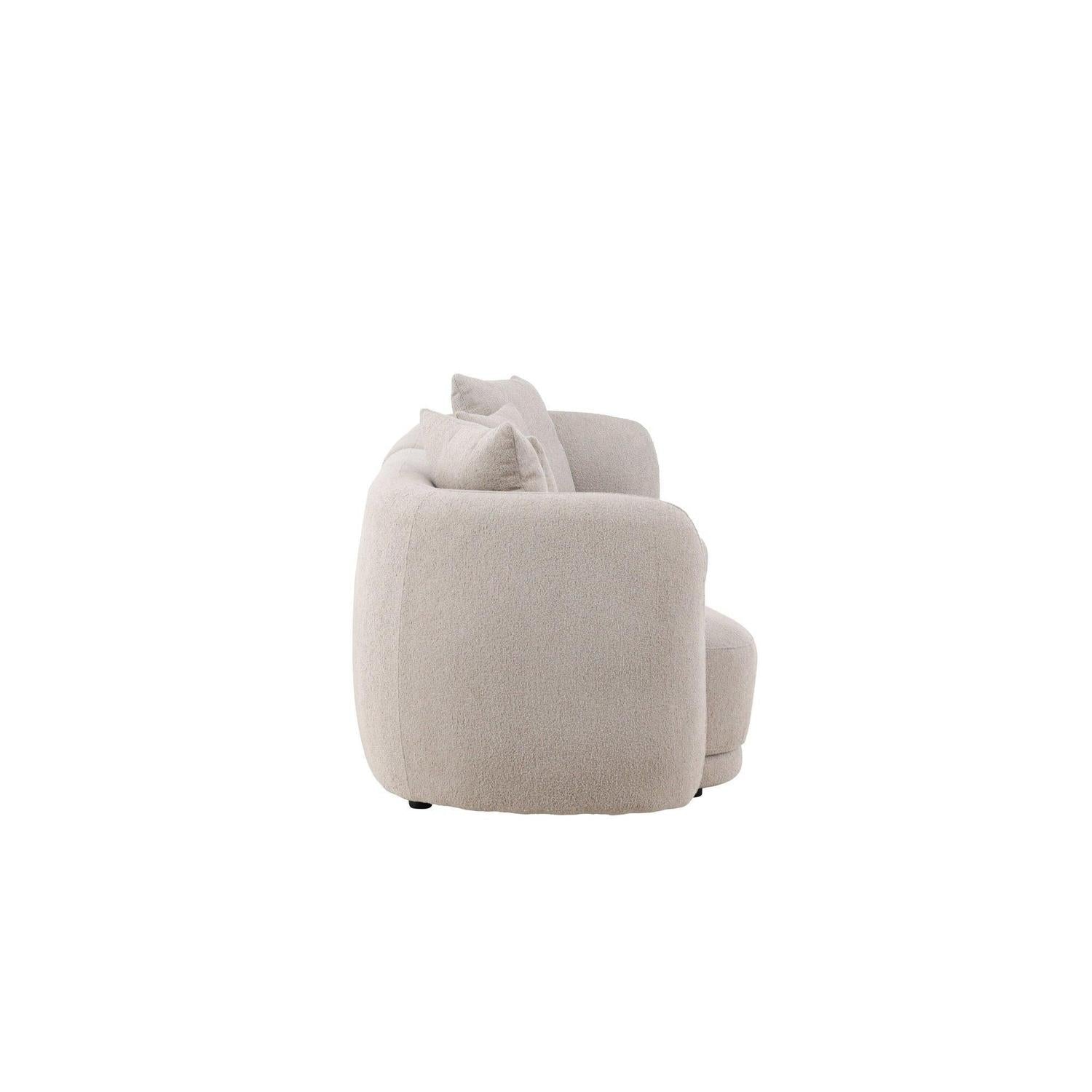 3-Sitzer Sofa Cielo aus Teddy Bouclé - Beige-3-Sitzer Sofas-Venture Home-le canapé